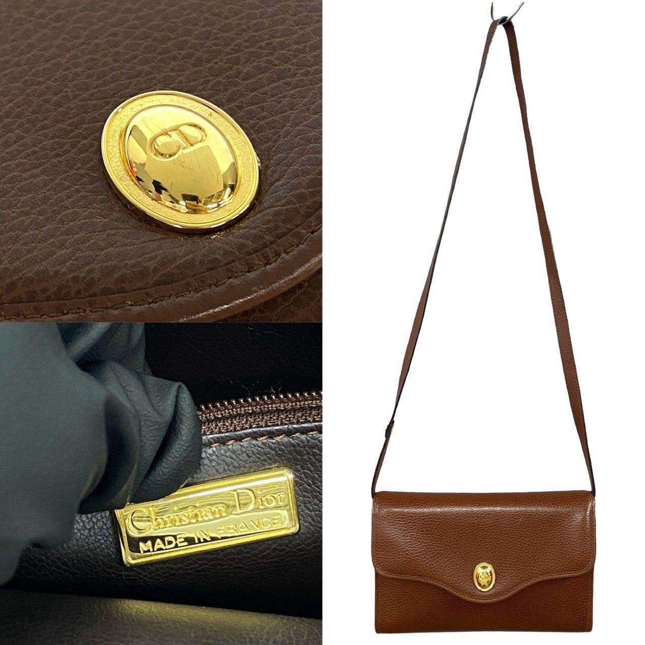 Dior Dior Shoulder Bag Brown Leather Size ONE SIZE - 3 Thumbnail