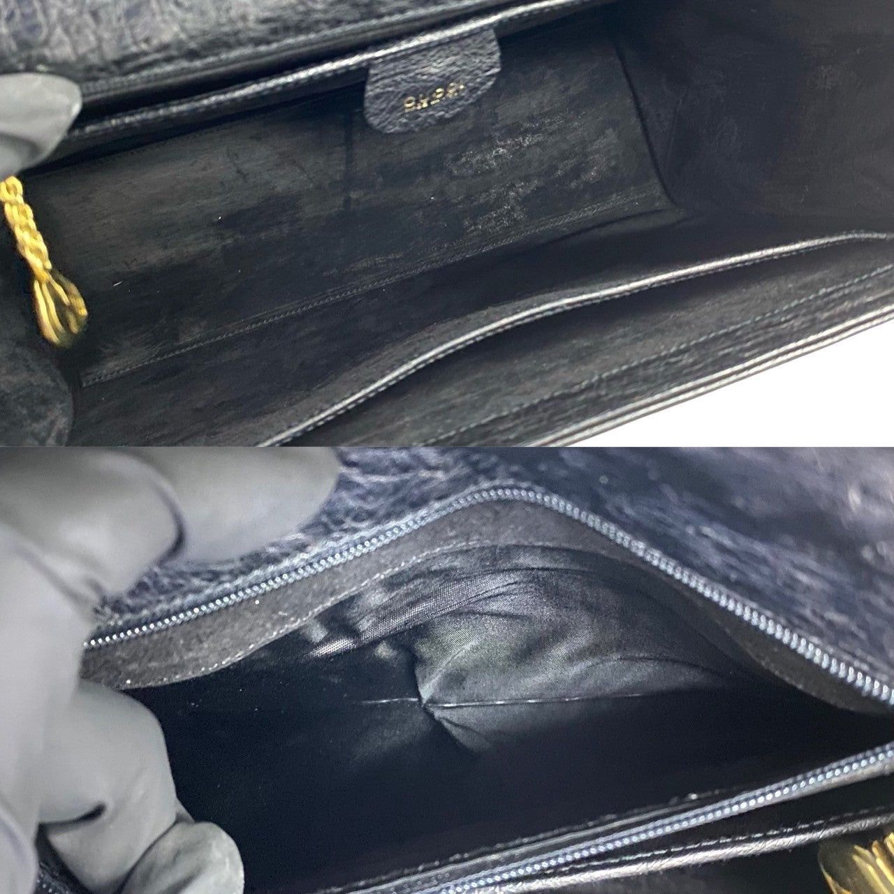 Gucci Gucci Shoulder Bag Black Ostrich Size ONE SIZE - 8 Thumbnail