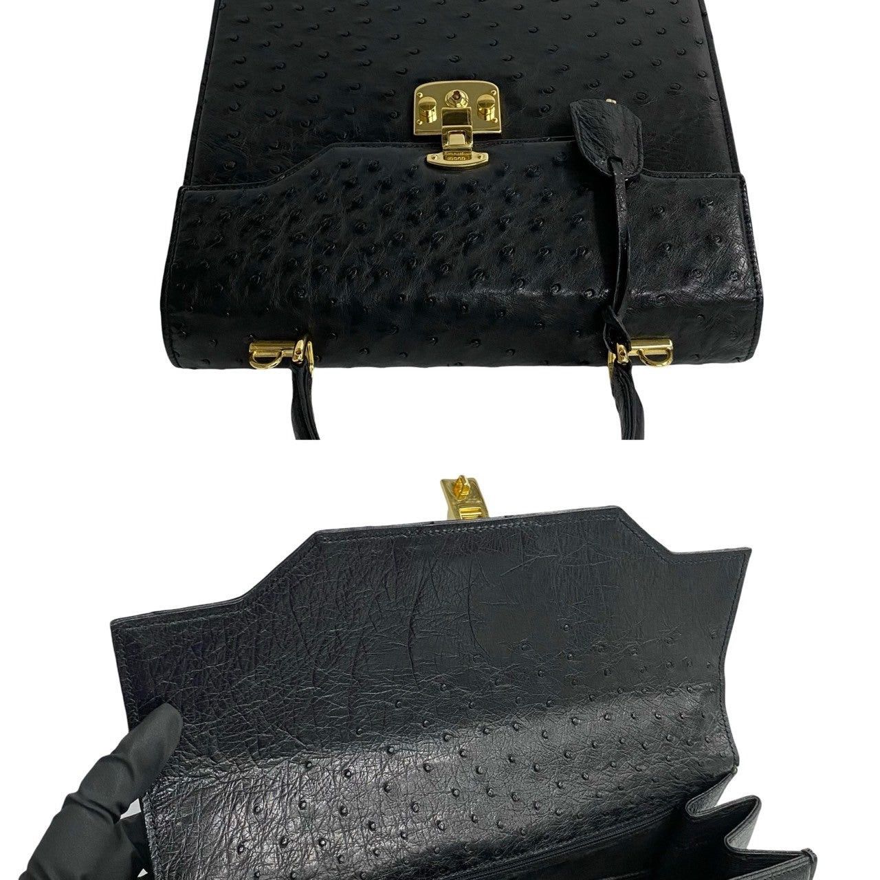 Gucci Gucci Shoulder Bag Black Ostrich Size ONE SIZE - 7 Thumbnail