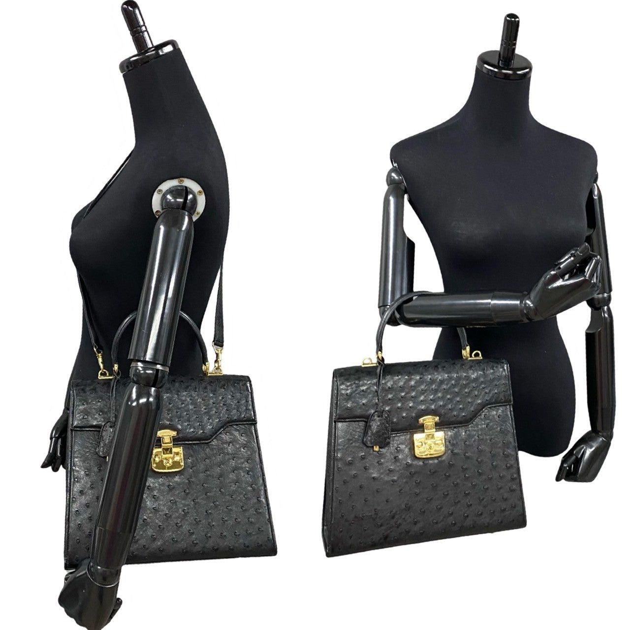 Gucci Gucci Shoulder Bag Black Ostrich Size ONE SIZE - 2 Thumbnail