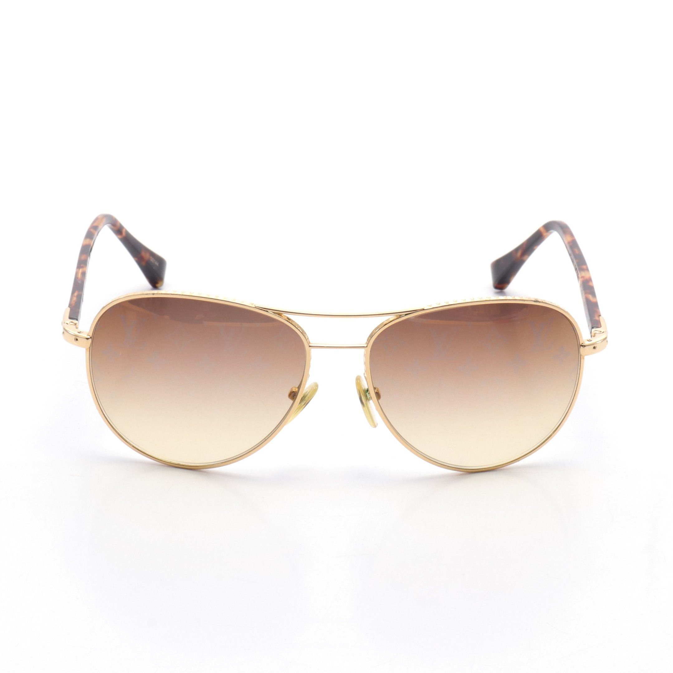 Louis Vuitton Louis Vuitton Conspiracion Pilot Sunglasses Gp Gold Brown Size ONE SIZE - 2 Thumbnail