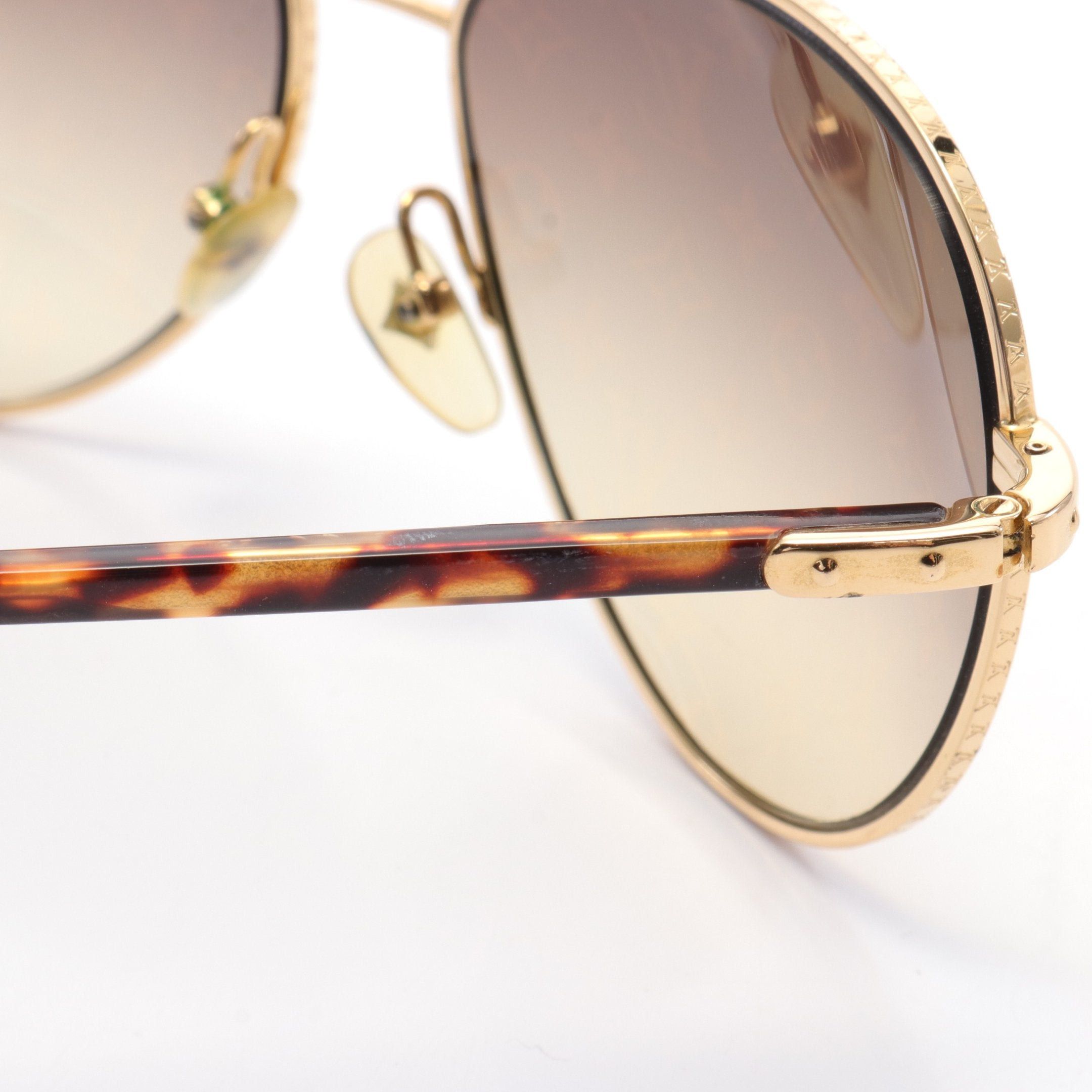 Louis Vuitton Louis Vuitton Conspiracion Pilot Sunglasses Gp Gold Brown Size ONE SIZE - 8 Thumbnail