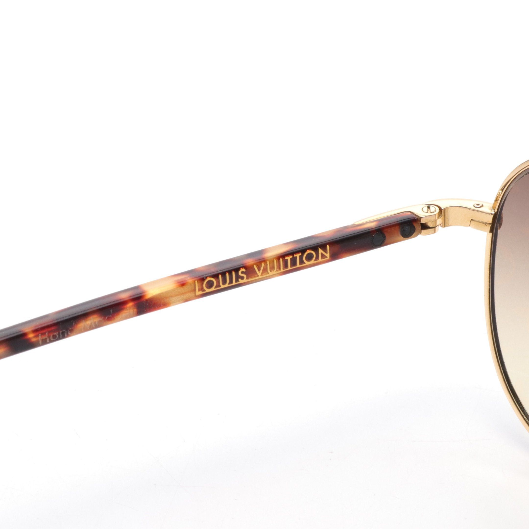Louis Vuitton Louis Vuitton Conspiracion Pilot Sunglasses Gp Gold Brown Size ONE SIZE - 4 Thumbnail