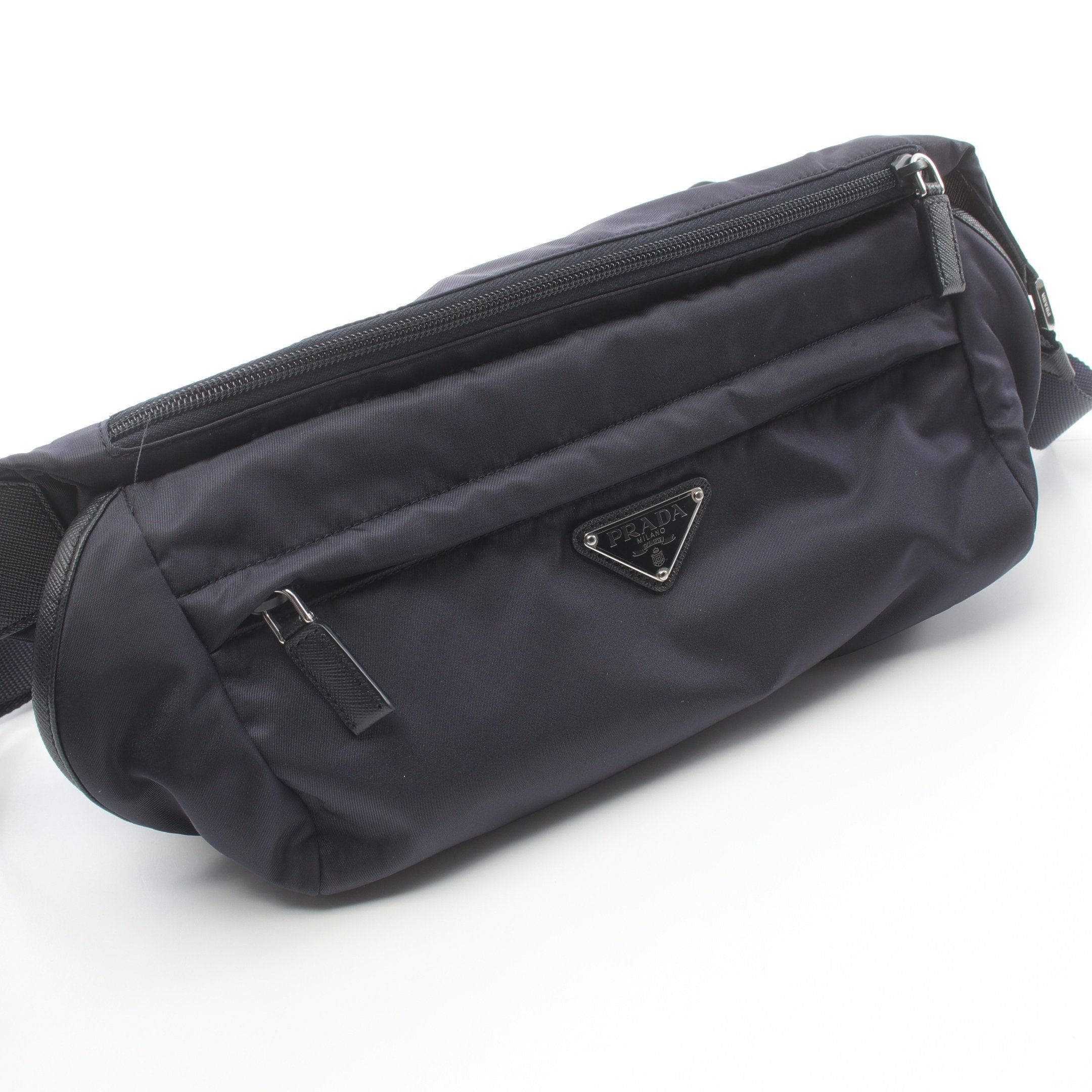 Prada Prada Re-Nylon Shoulder Bag Nylon Saffiano Leather Navy Black Size ONE SIZE - 7 Thumbnail