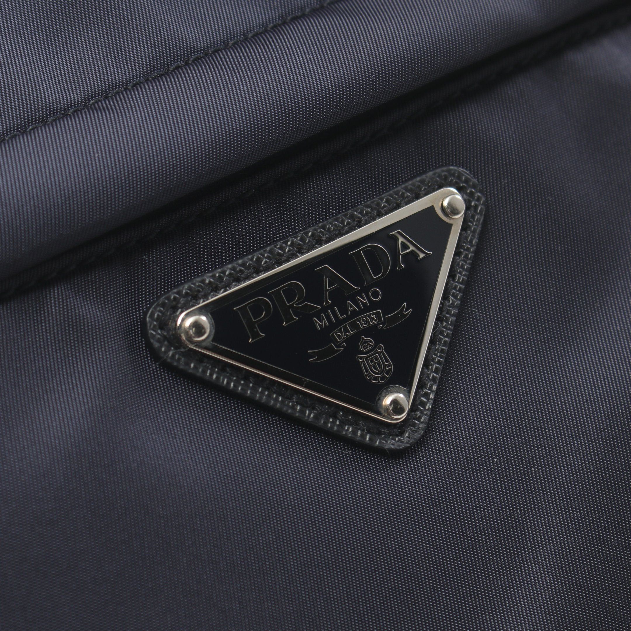 Prada Prada Re-Nylon Shoulder Bag Nylon Saffiano Leather Navy Black Size ONE SIZE - 5 Thumbnail