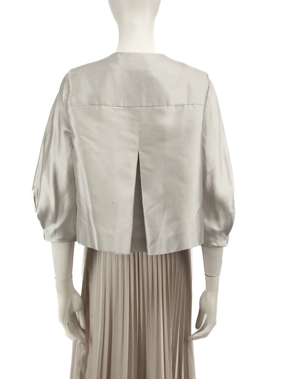 Max Mara Silver Cape Cropped Jacket Size M / US 6-8 / IT 42-44 - 3 Thumbnail