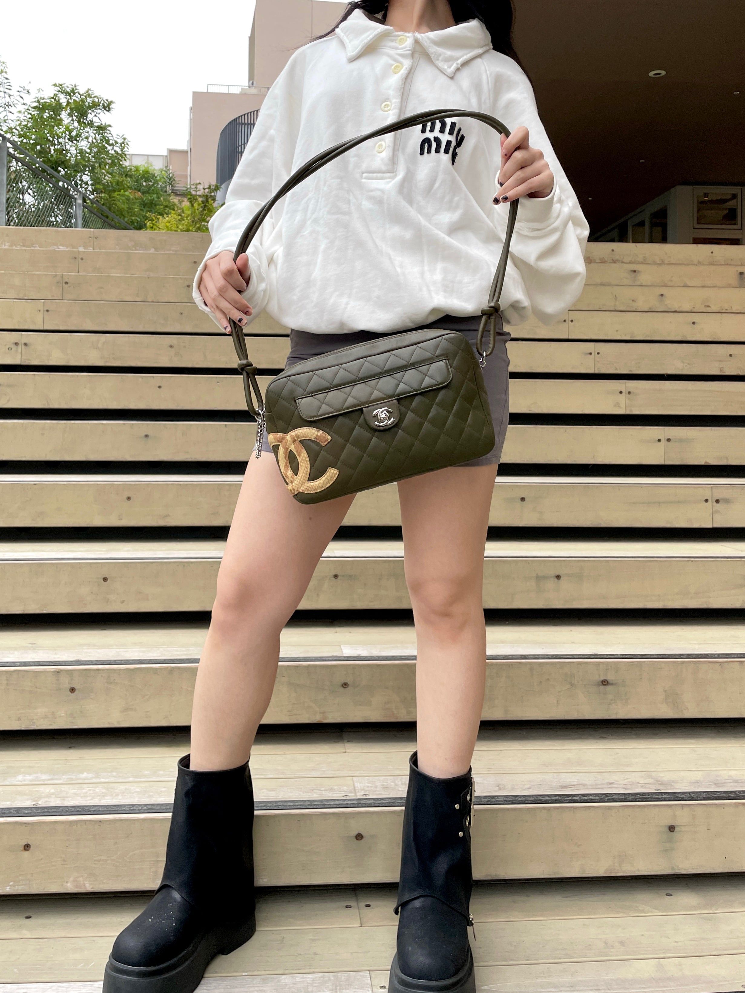 Chanel Chanel Cambon Line Python Coco Mark Shoulder Bag Size ONE SIZE - 3 Thumbnail