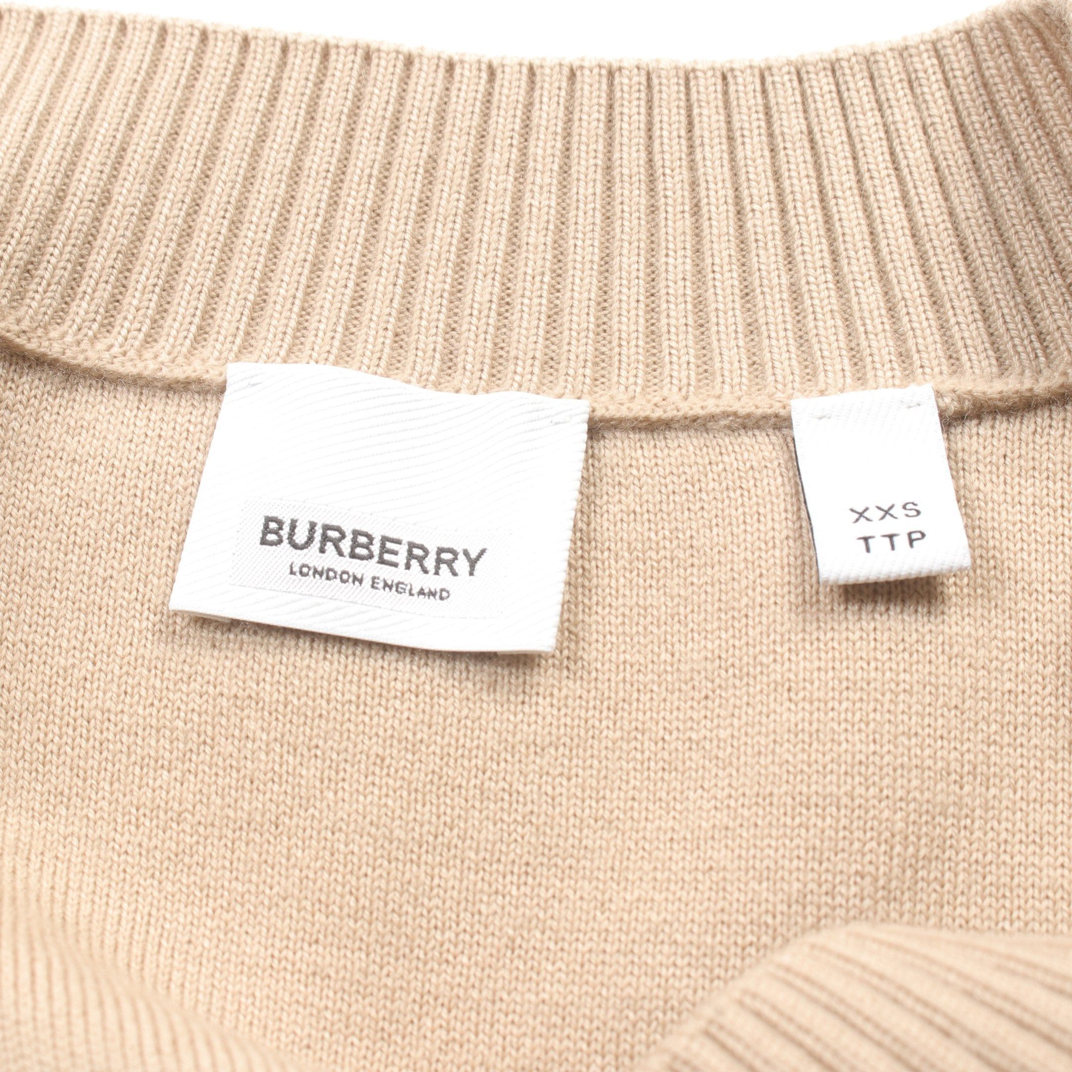 Burberry Burberry Cardigan V-Neck Logo Wool Beige Multicolor Size ONE SIZE - 3 Thumbnail