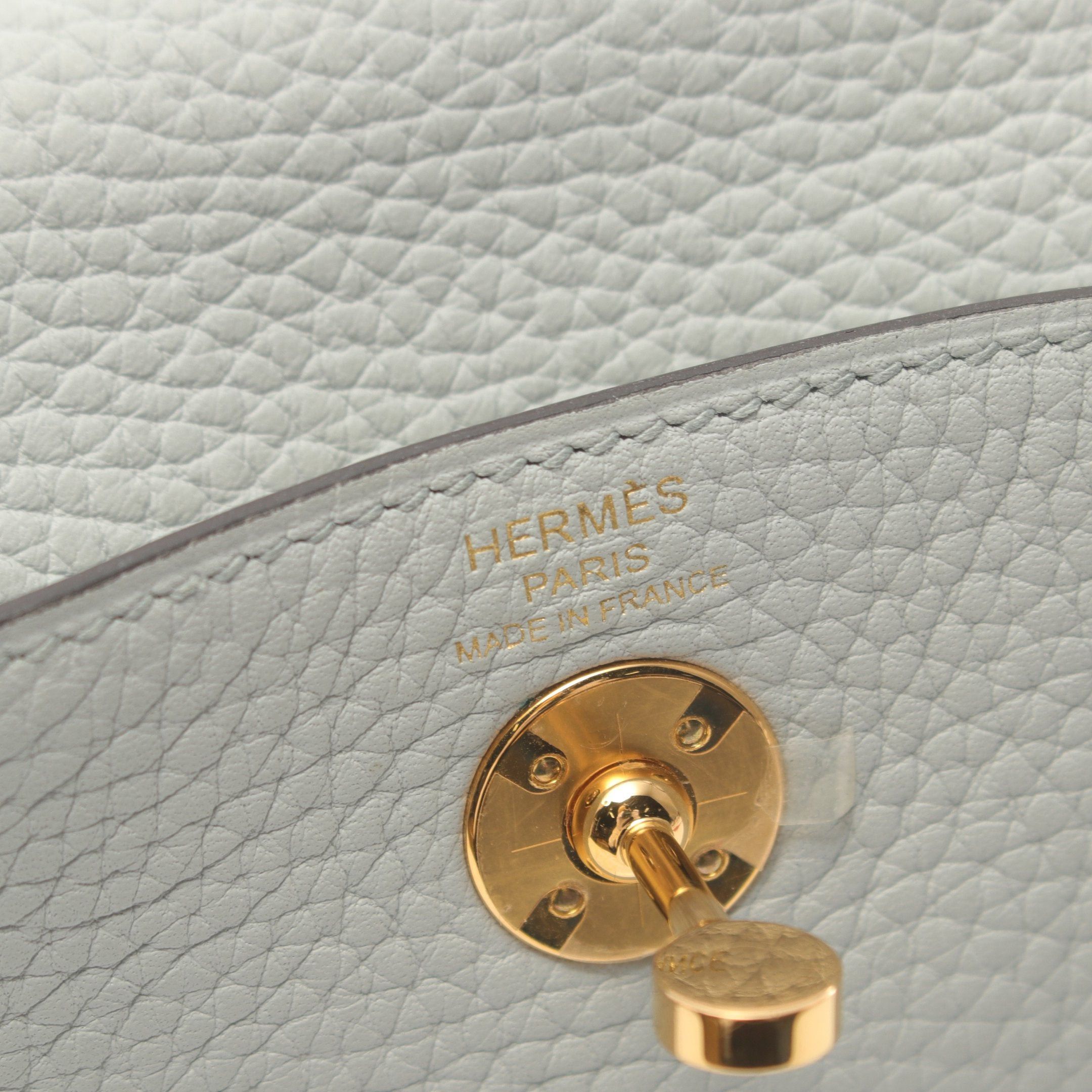 Hermes Hermes Lindy Mini Blue Pale Shoulder Bag Clemence Leather Light Gold Hardware U Stamp Size ONE SIZE - 4 Thumbnail