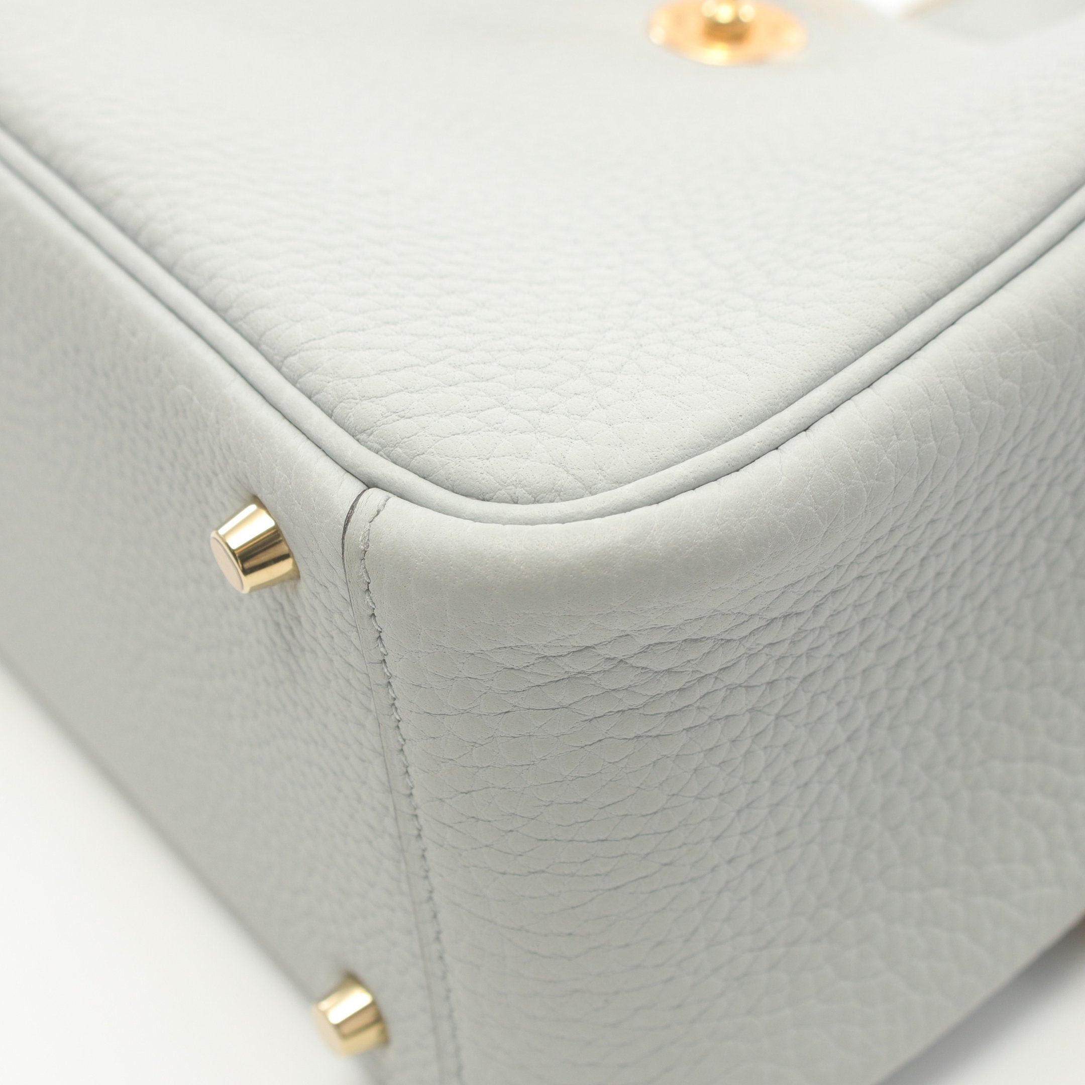 Hermes Hermes Lindy Mini Blue Pale Shoulder Bag Clemence Leather Light Gold Hardware U Stamp Size ONE SIZE - 6 Thumbnail