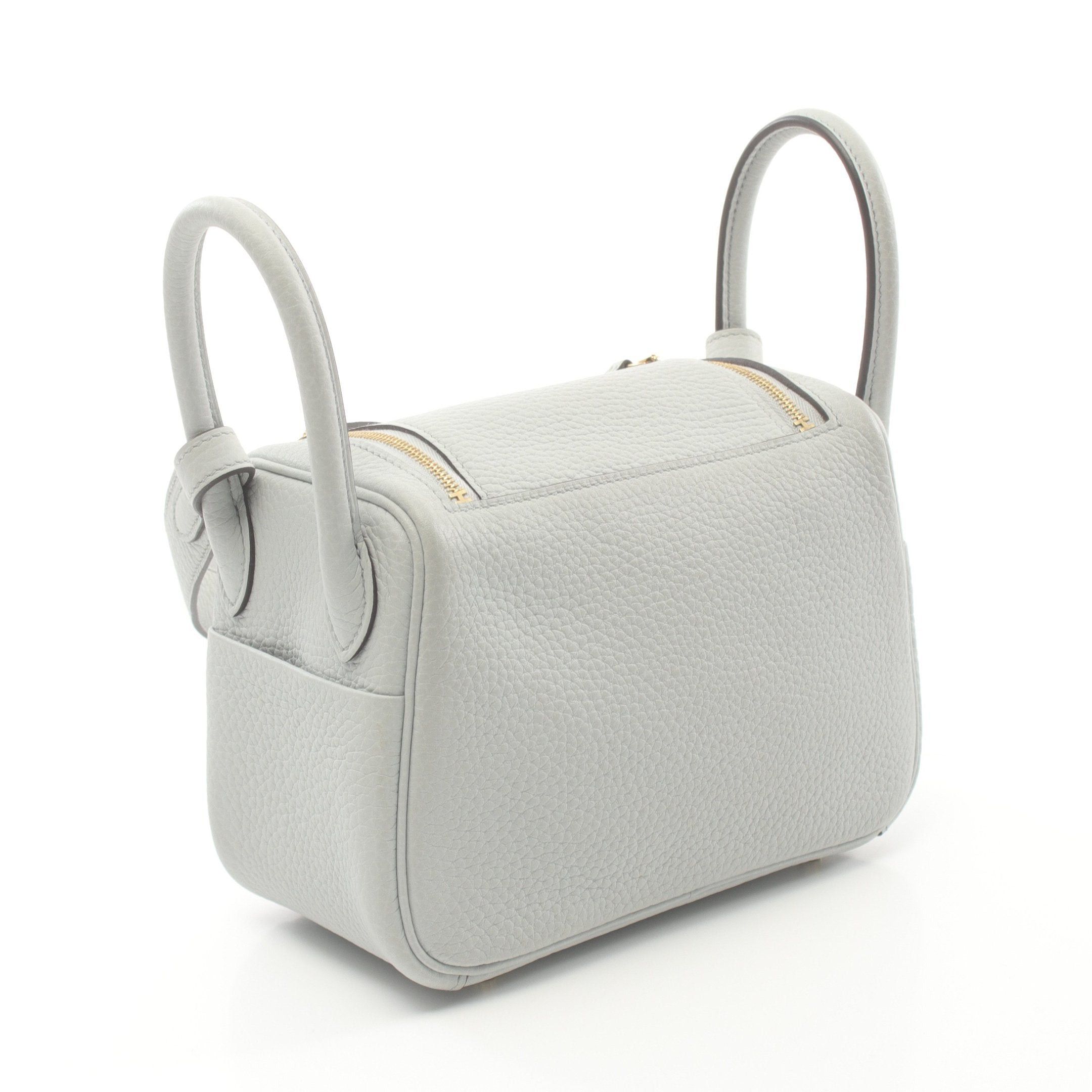 Hermes Hermes Lindy Mini Blue Pale Shoulder Bag Clemence Leather Light Gold Hardware U Stamp Size ONE SIZE - 2 Thumbnail