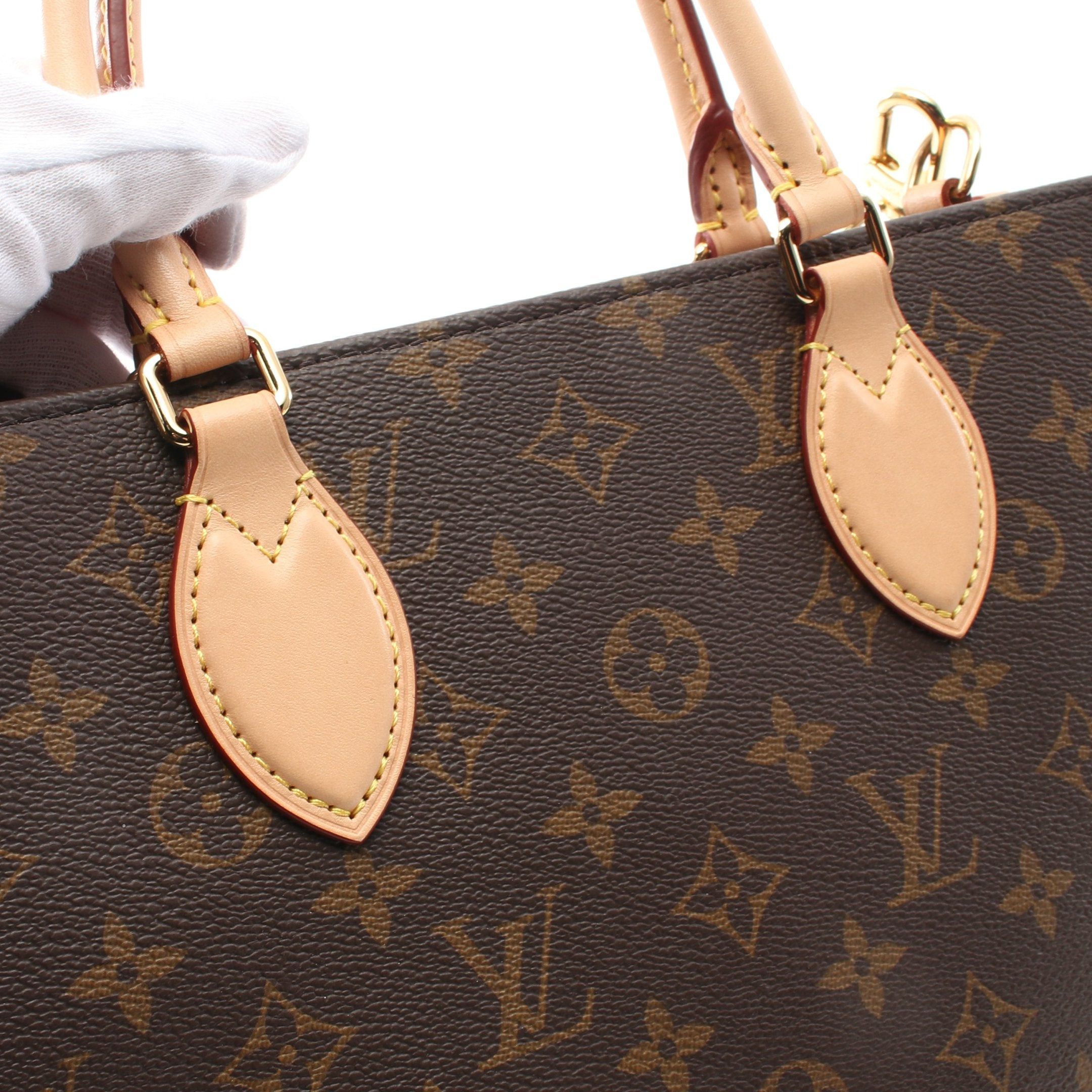 Louis Vuitton Louis Vuitton Sac Plat Pm Monogram Handbag Tote Bag Leather Brown Size ONE SIZE - 8 Thumbnail