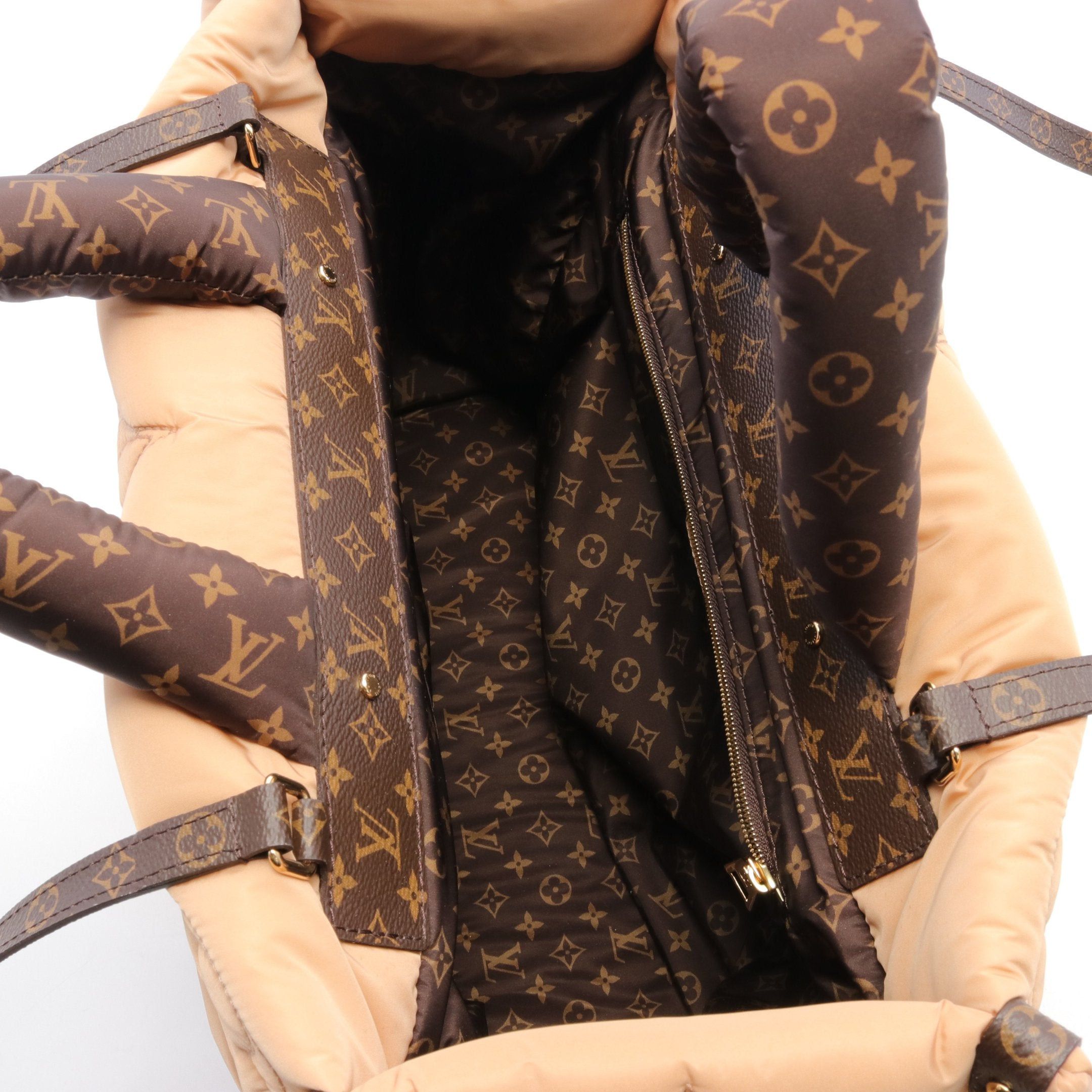 Louis Vuitton Louis Vuitton On-The-Go Gm Lv Pillow Shoulder Bag Tote Nylon Beige Brown Size ONE SIZE - 3 Thumbnail