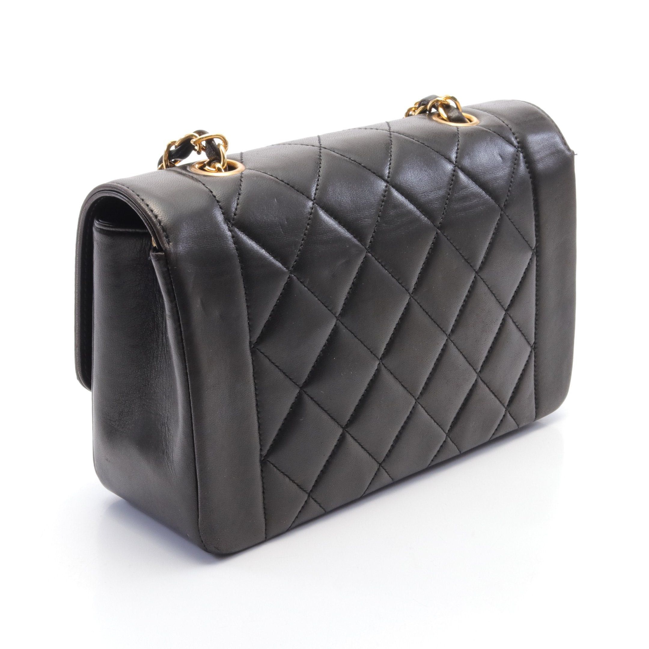 Chanel Chanel Matelasse Diana Flap Chain Shoulder Bag Leather Black Gold Hardware Size ONE SIZE - 2 Thumbnail