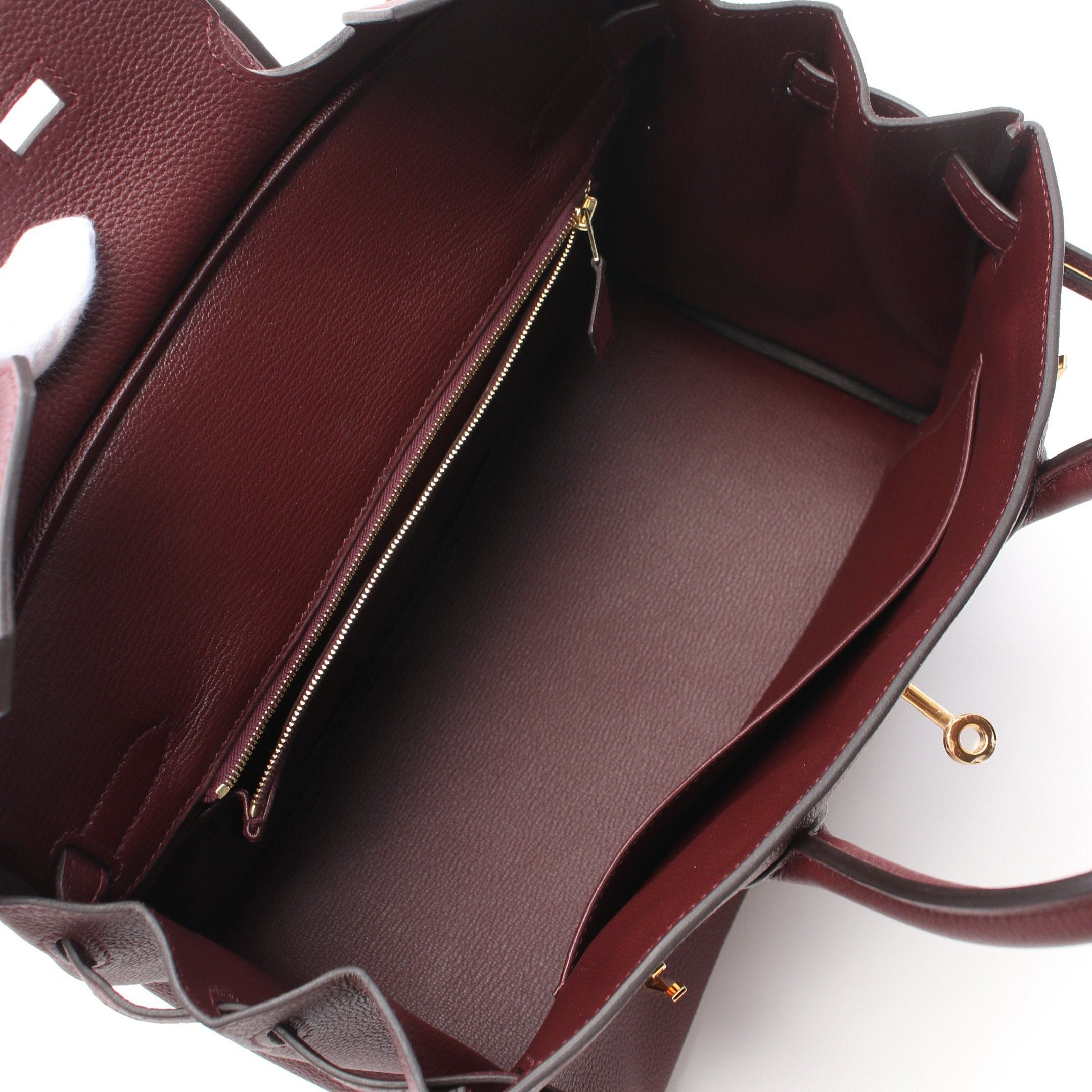 Hermes Hermes Birkin 30 Rouge Ash Handbag Togo Bordeaux Gold Hardware C Engraved Size ONE SIZE - 3 Thumbnail