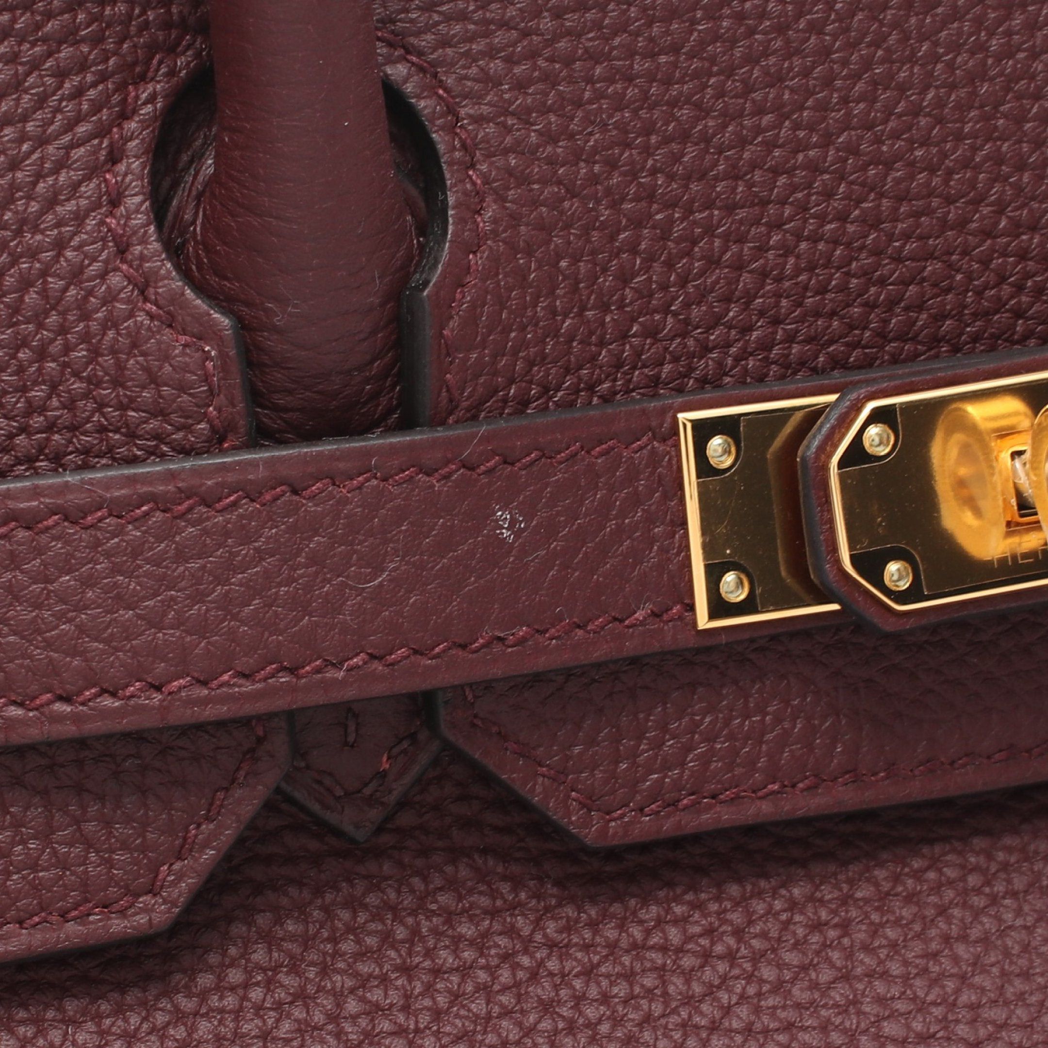 Hermes Hermes Birkin 30 Rouge Ash Handbag Togo Bordeaux Gold Hardware C Engraved Size ONE SIZE - 6 Thumbnail