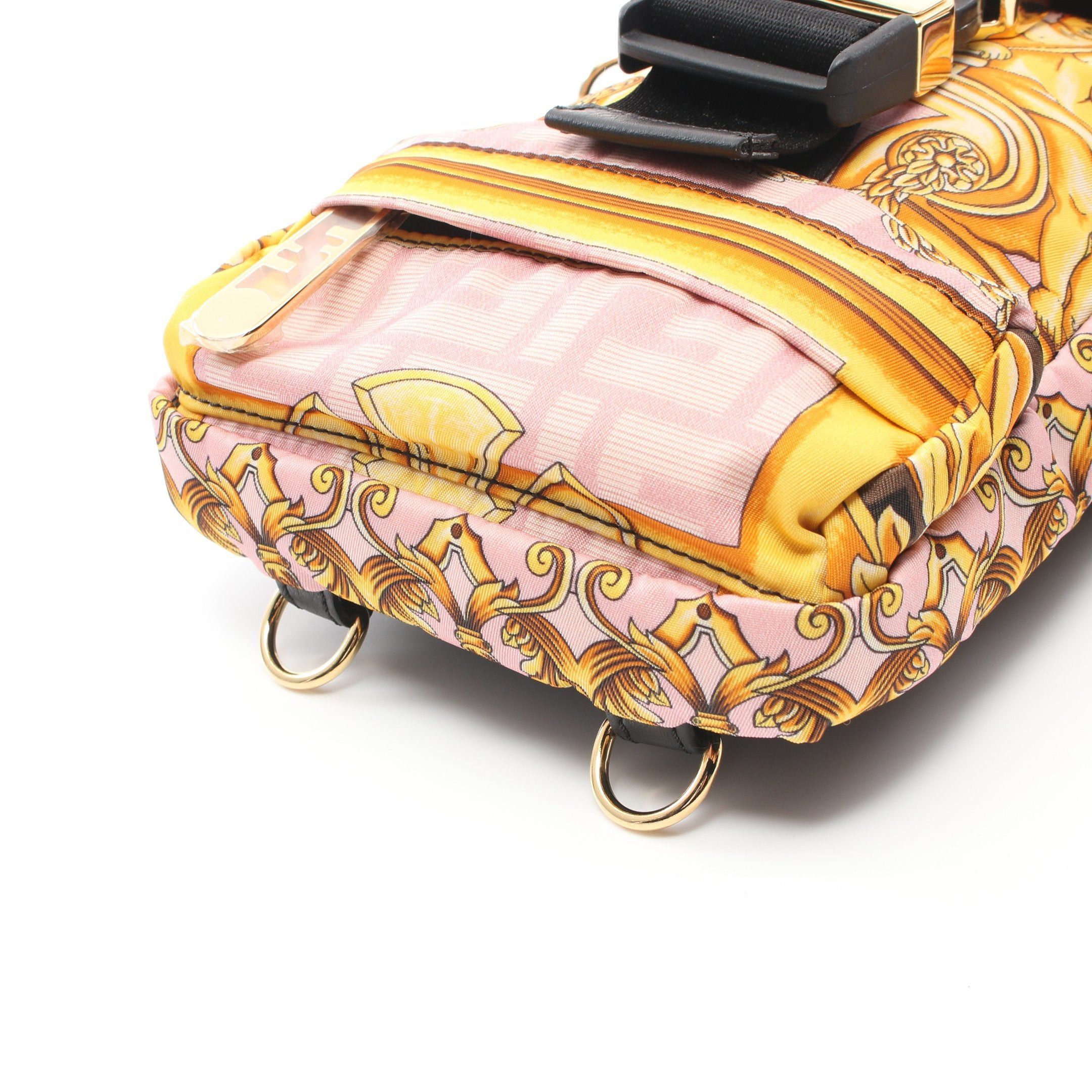 Fendi Fendi Fendi * Versace Fendace Shoulder Bag Nylon Canvas Leather Pink Multicolor Size ONE SIZE - 5 Thumbnail