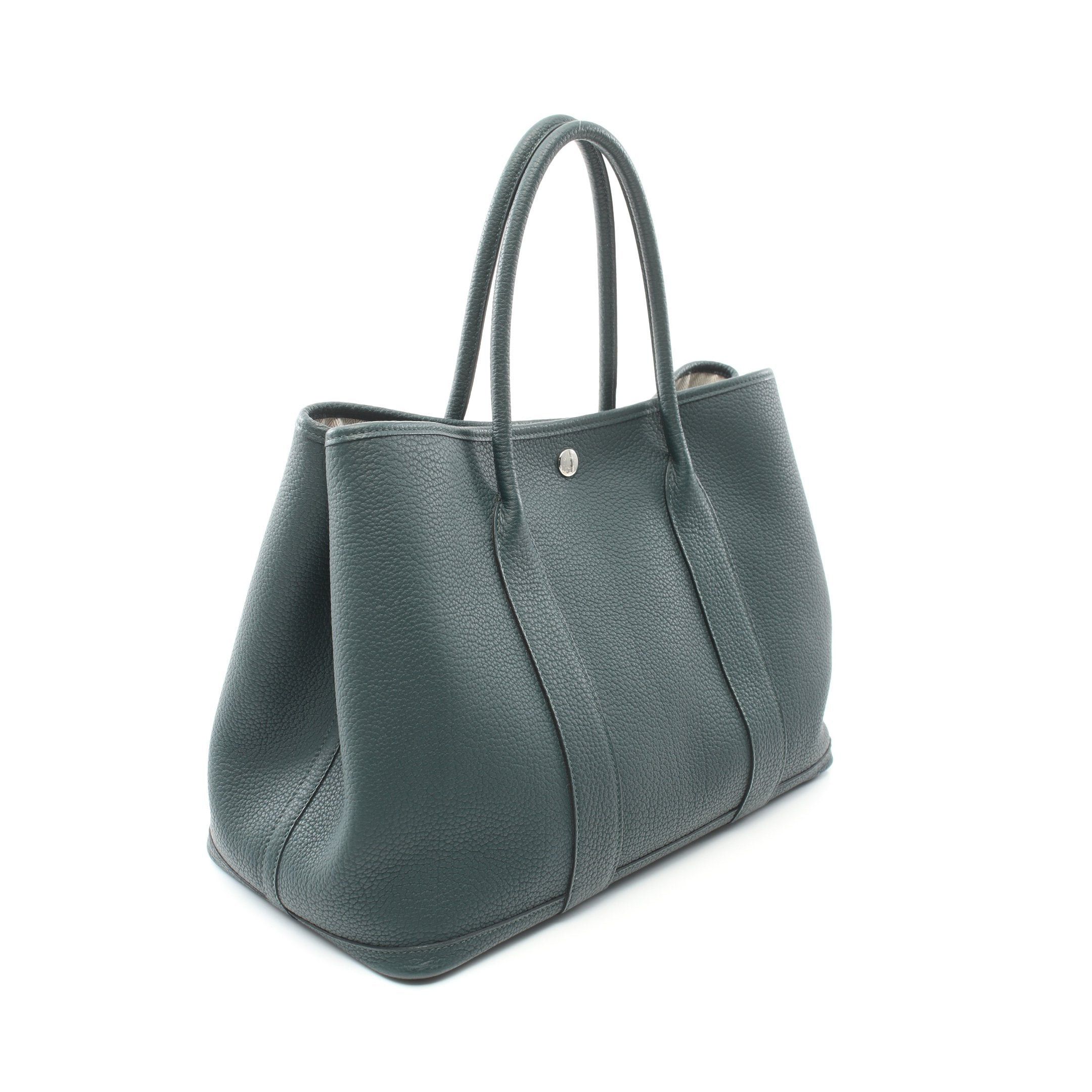 Hermes Hermes Garden Party Pm Handbag Tote Bag Negonda Leather Dark Green Silver Hardware C Engraved Size ONE SIZE - 2 Thumbnail