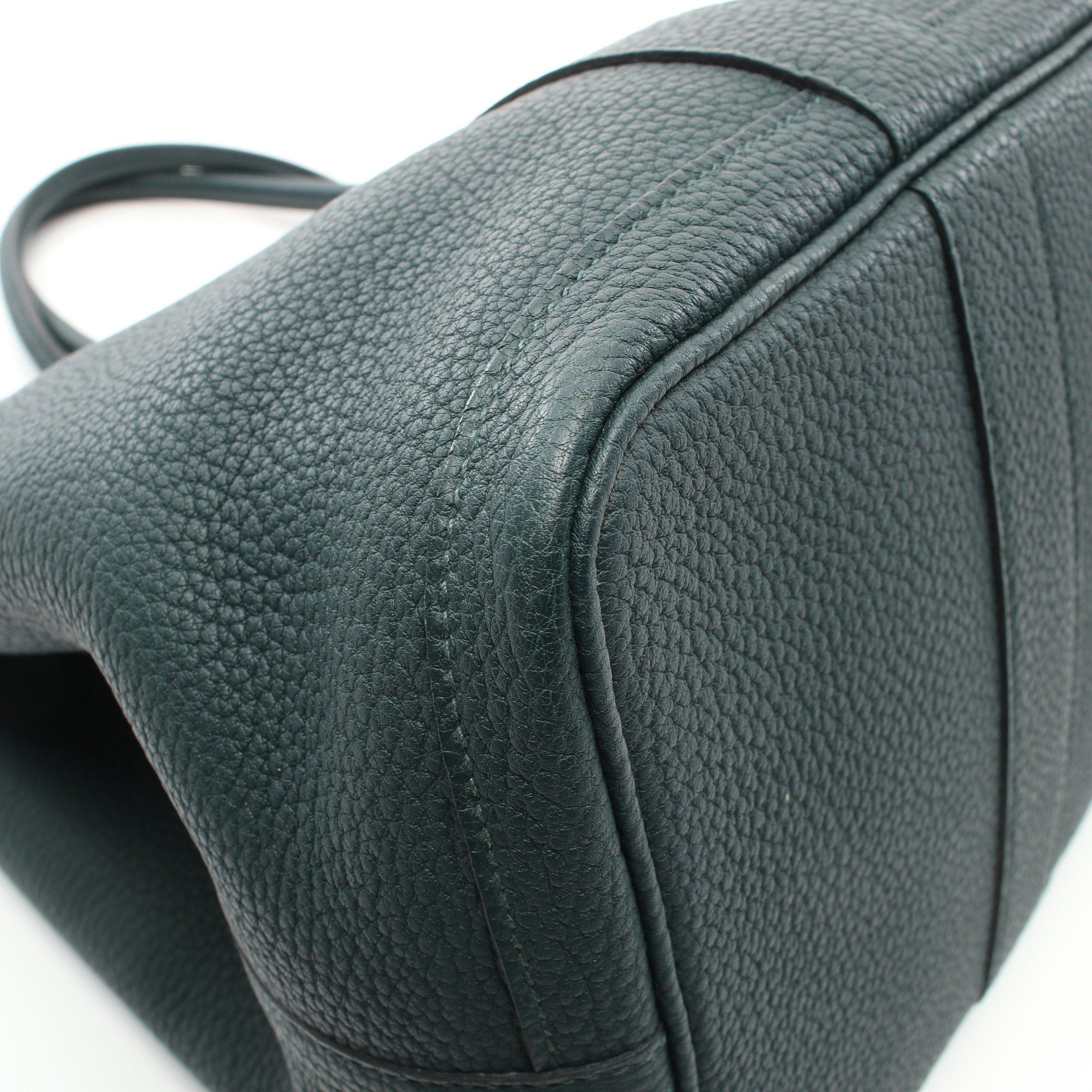 Hermes Hermes Garden Party Pm Handbag Tote Bag Negonda Leather Dark Green Silver Hardware C Engraved Size ONE SIZE - 6 Thumbnail