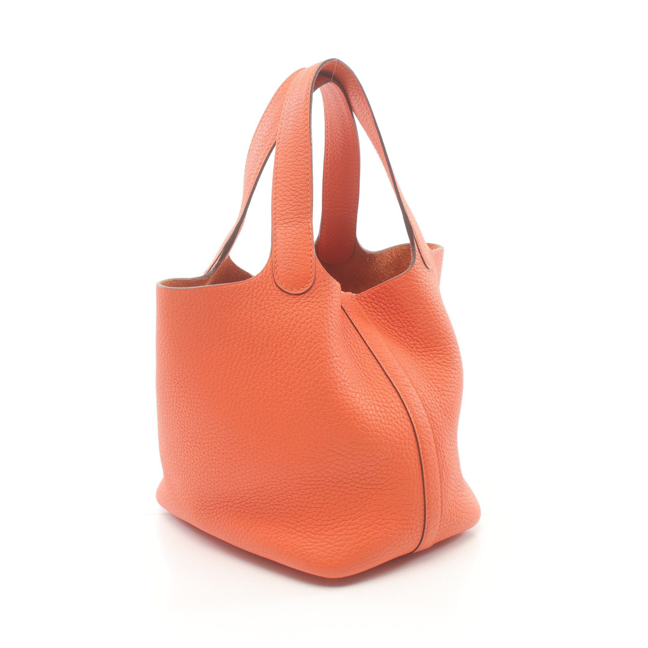 Hermes Hermes Picotan Lock Pm Handbag Clemence Leather Orange Gold Hardware Y Stamp Size ONE SIZE - 2 Thumbnail