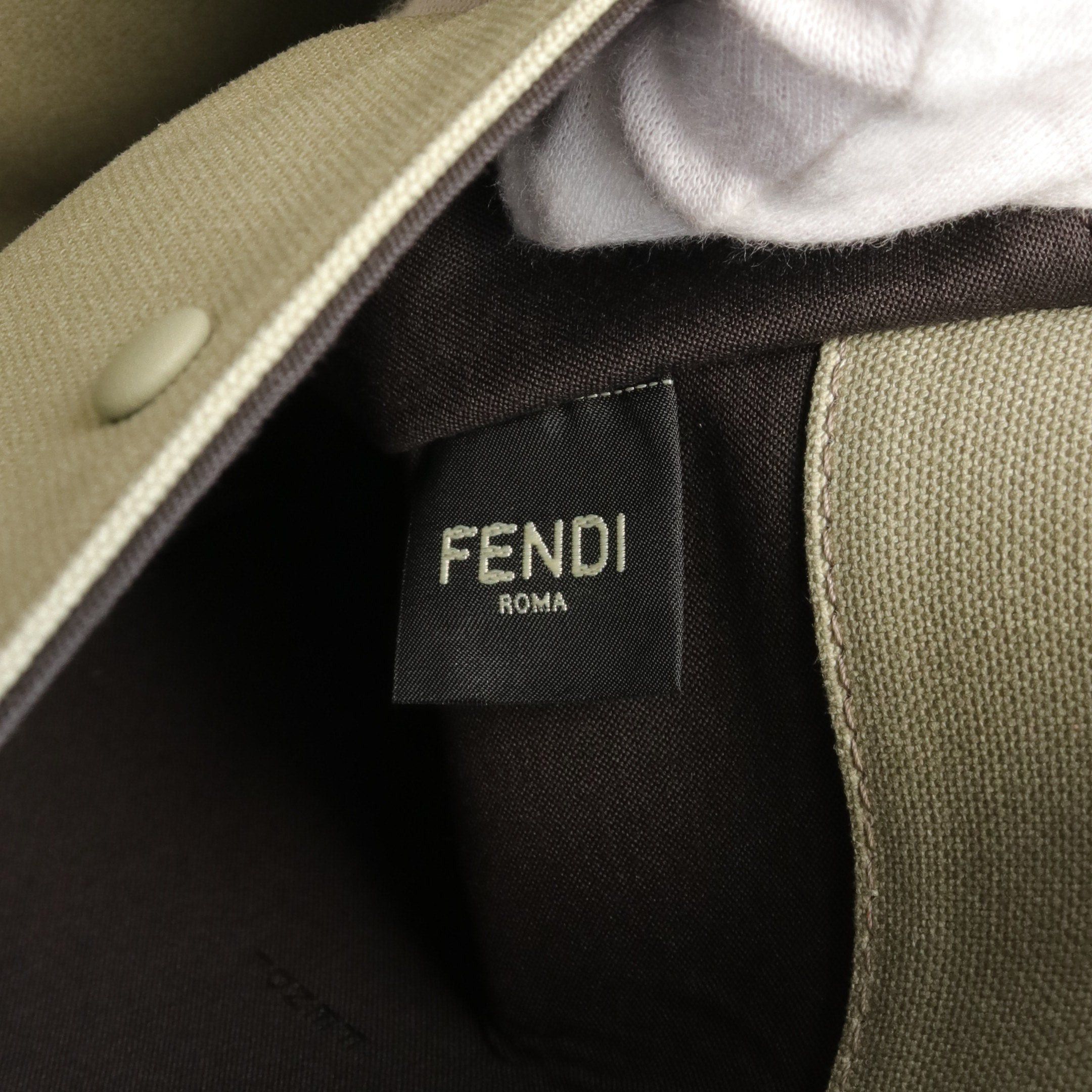 Fendi Fendi Peekaboo X Tote Medium Handbag Bag Canvas Leather Gray Green Size ONE SIZE - 4 Thumbnail
