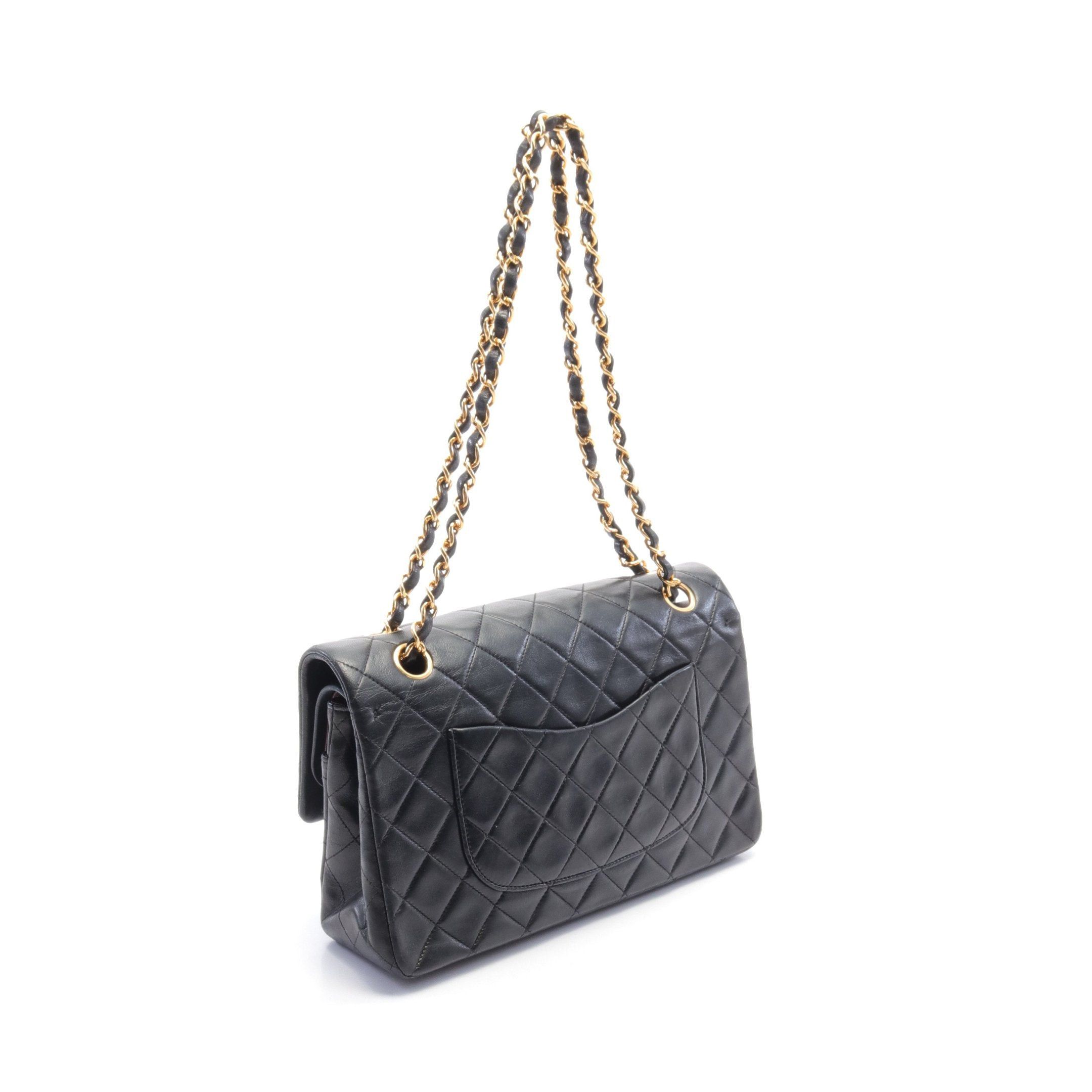 Chanel Chanel Matelasse Double Flap Chain Shoulder Bag Lambskin Black Gold Hardware Size ONE SIZE - 2 Thumbnail
