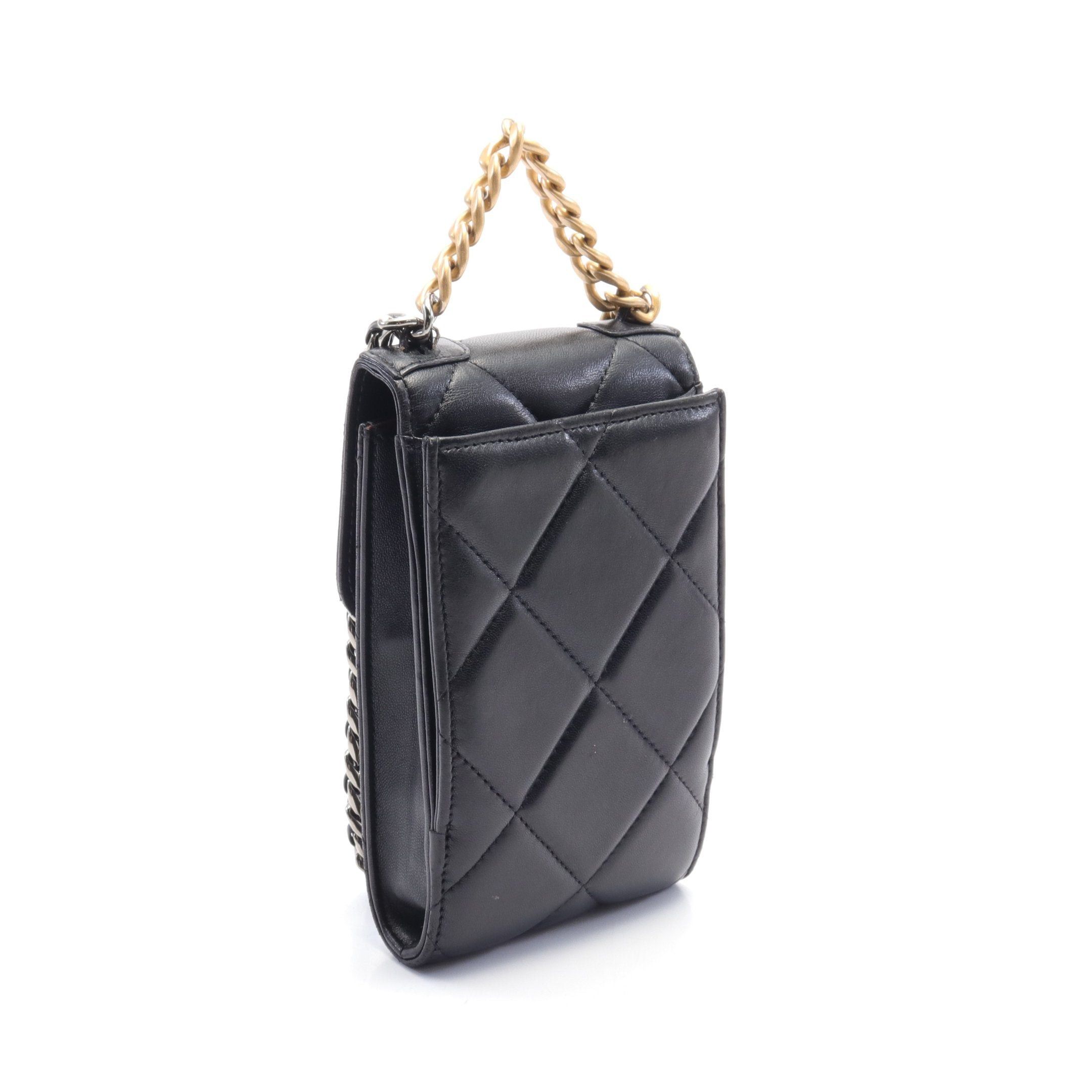 Chanel Chanel 19 Dizeneuf Matelasse Phone Holder Chain Shoulder Bag Lambskin Black Combination Metal Fittings Size ONE SIZE - 2 Thumbnail