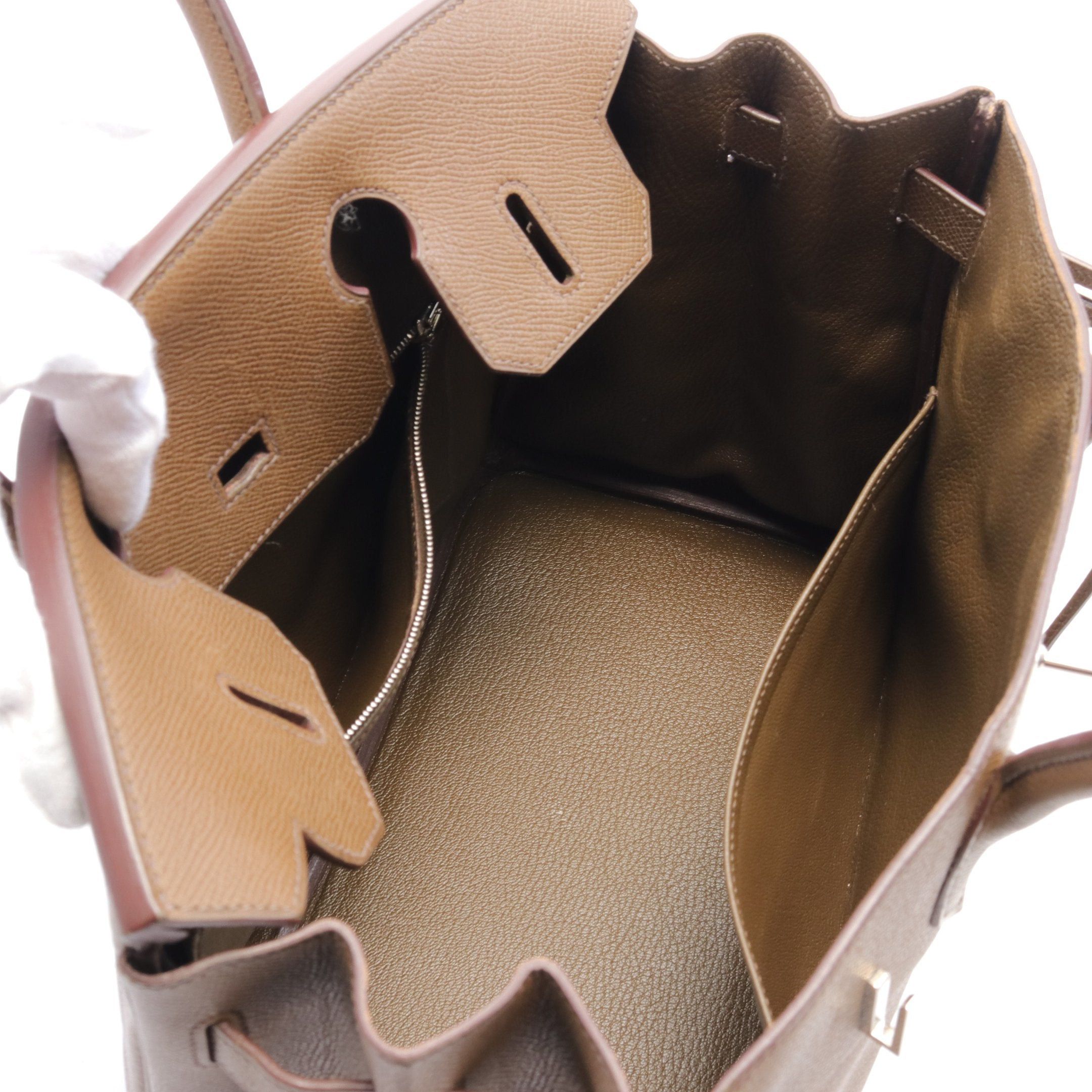 Hermes Hermes Birkin 30 Handbag Veau Epsom Brown Silver Hardware □K Stamp Size ONE SIZE - 3 Thumbnail