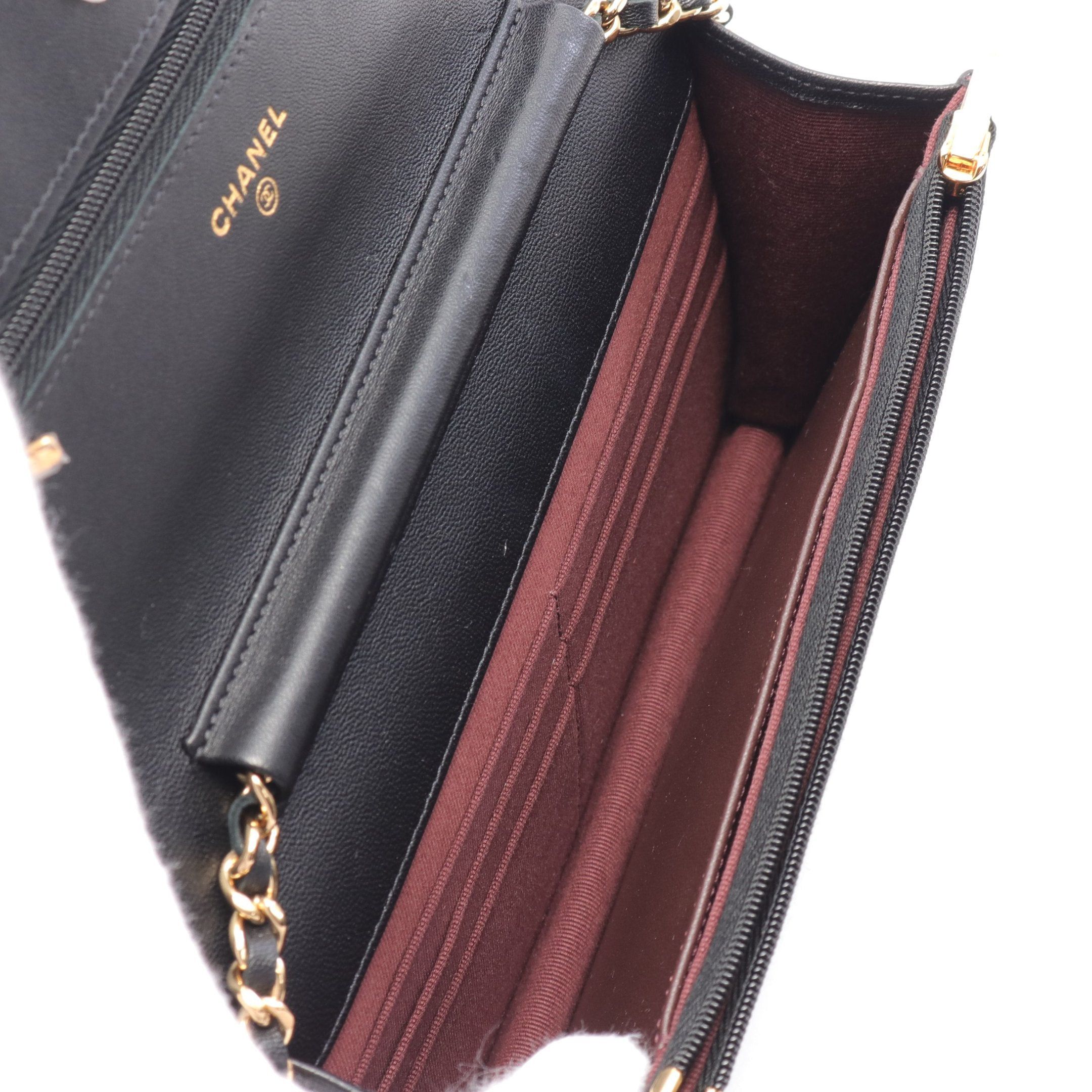 Chanel Chanel Matelasse Chain Wallet Lambskin Black Gold Hardware Size ONE SIZE - 3 Thumbnail
