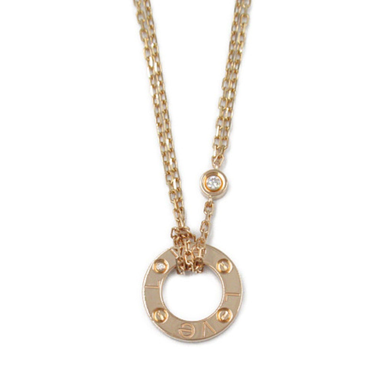 Cartier Cartier Love Diamond Necklace K18Pg (Pink Gold) Clear Size ONE SIZE - 2 Thumbnail