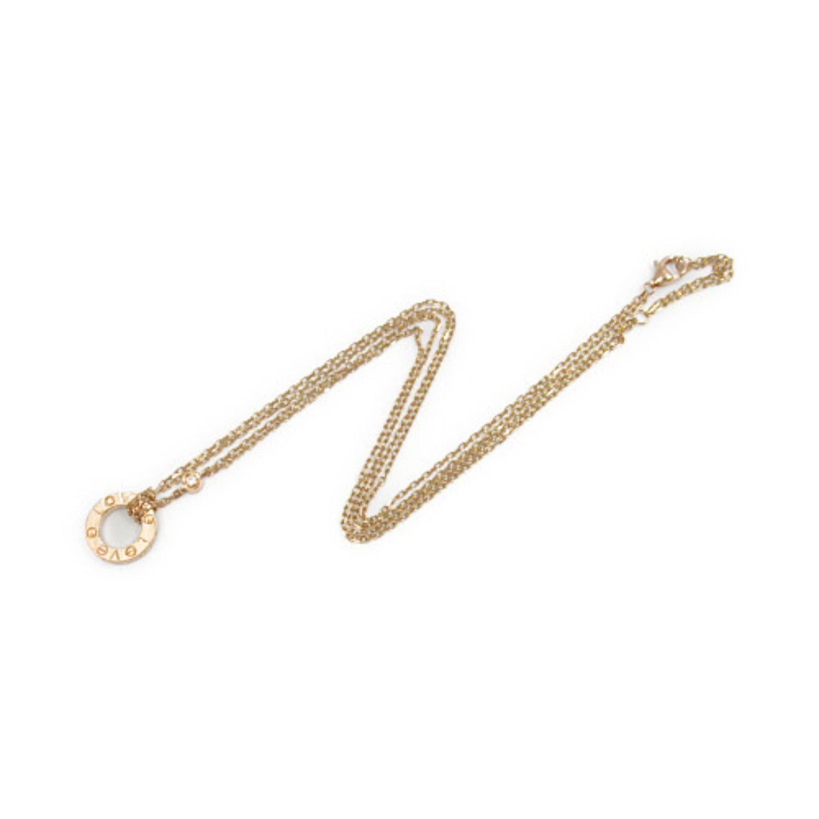 Cartier Cartier Love Diamond Necklace K18Pg (Pink Gold) Clear Size ONE SIZE - 3 Thumbnail