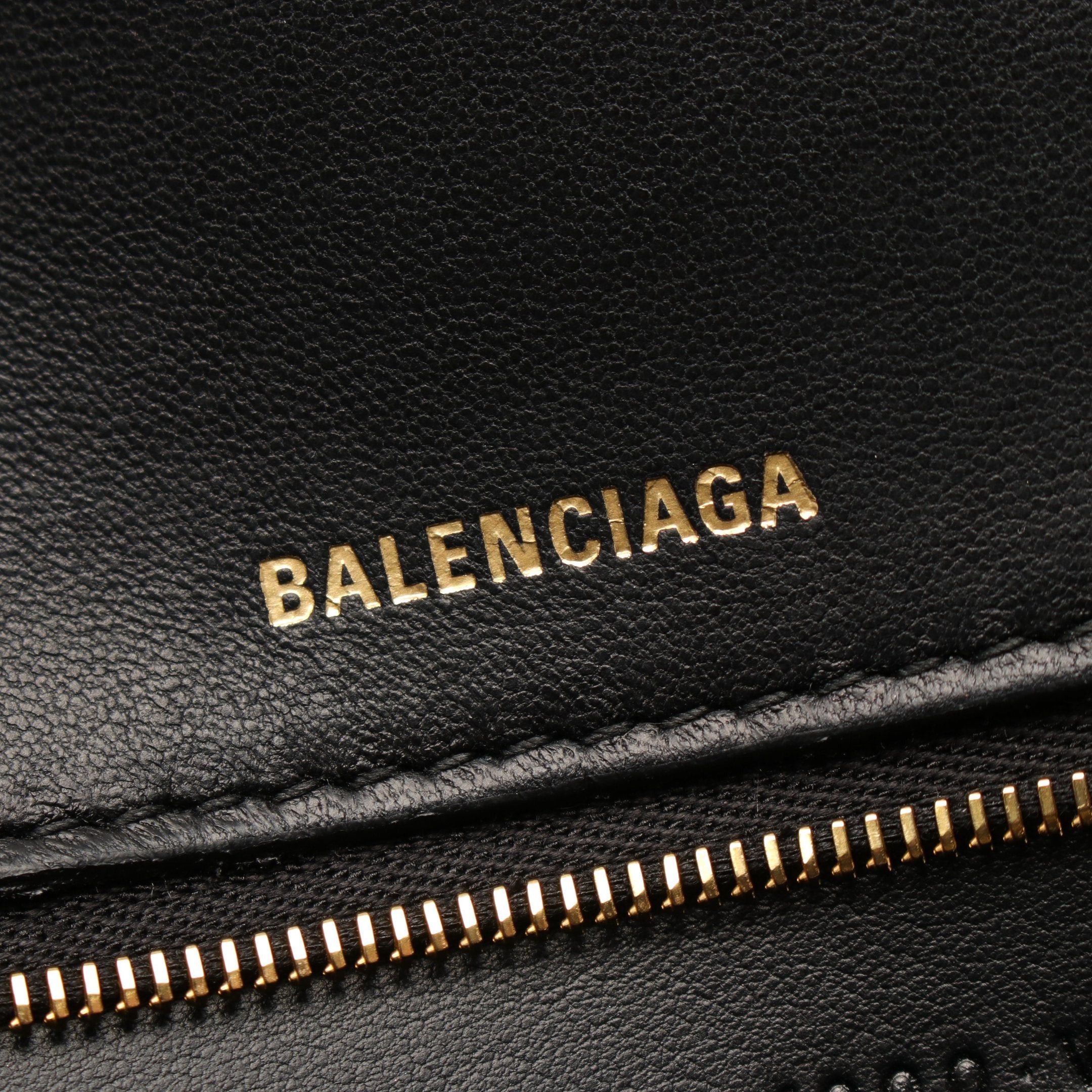 Balenciaga Balenciaga Hour Glass Handbag Leather Black Size ONE SIZE - 4 Thumbnail