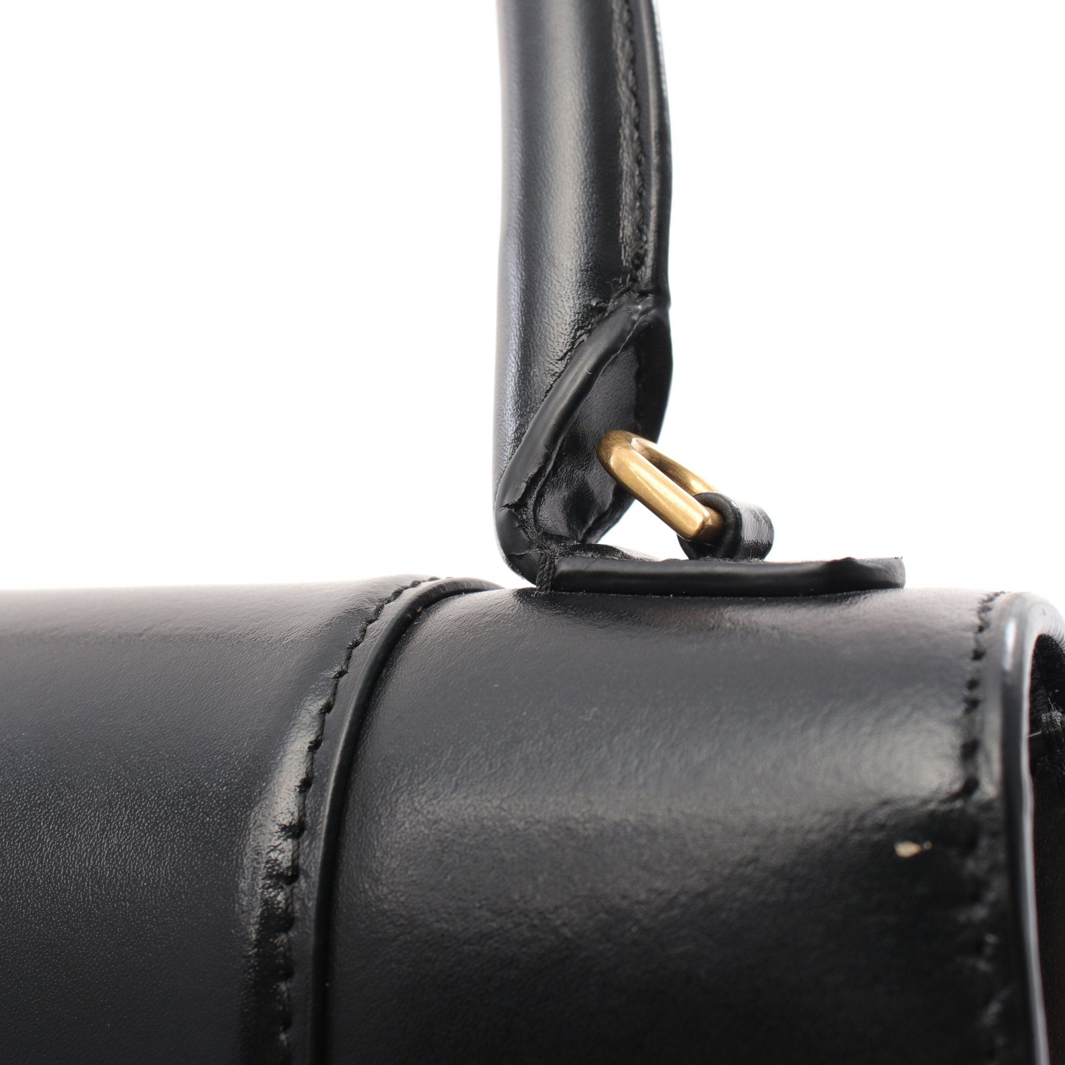 Balenciaga Balenciaga Hour Glass Handbag Leather Black Size ONE SIZE - 7 Thumbnail