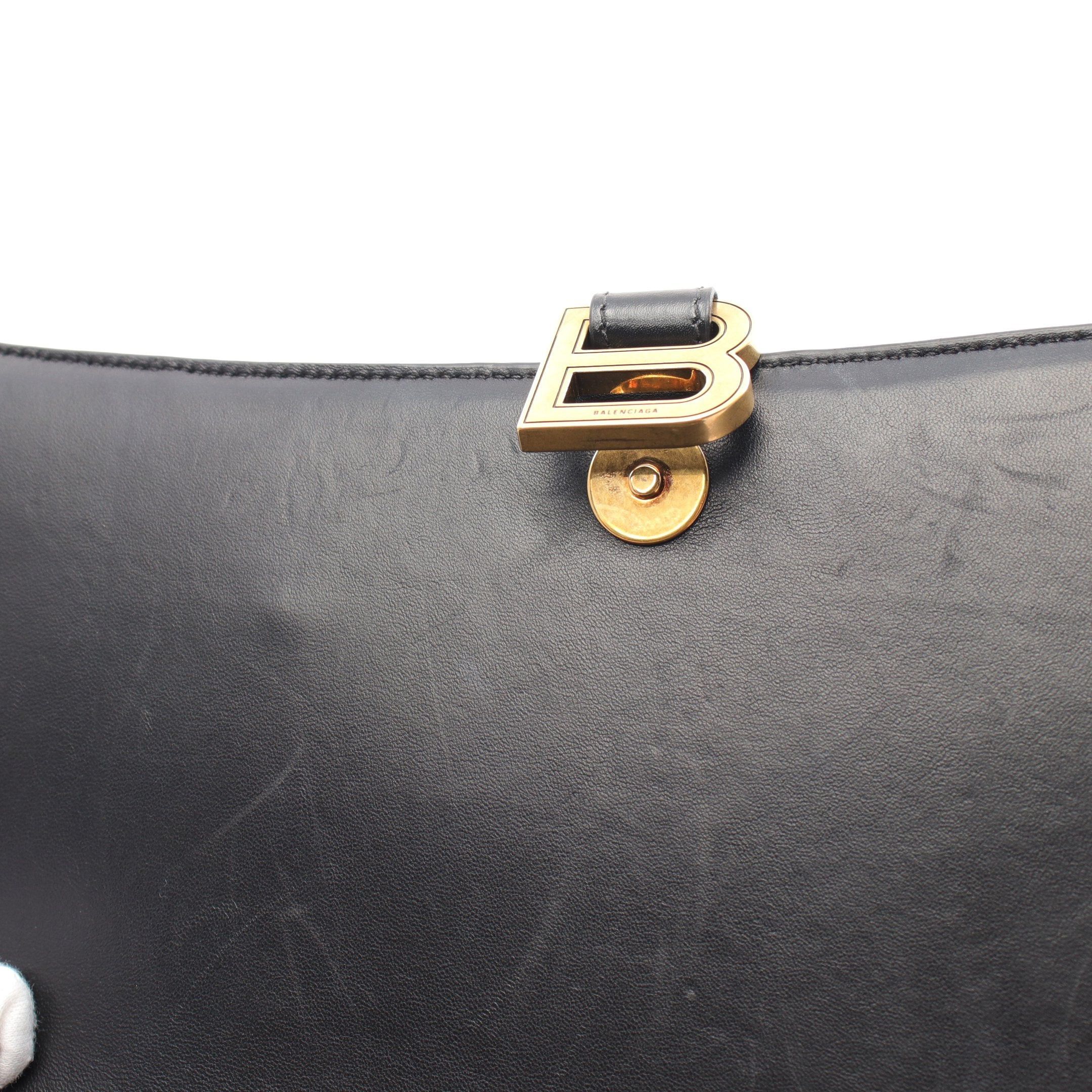 Balenciaga Balenciaga Hour Glass Handbag Leather Black Size ONE SIZE - 5 Thumbnail