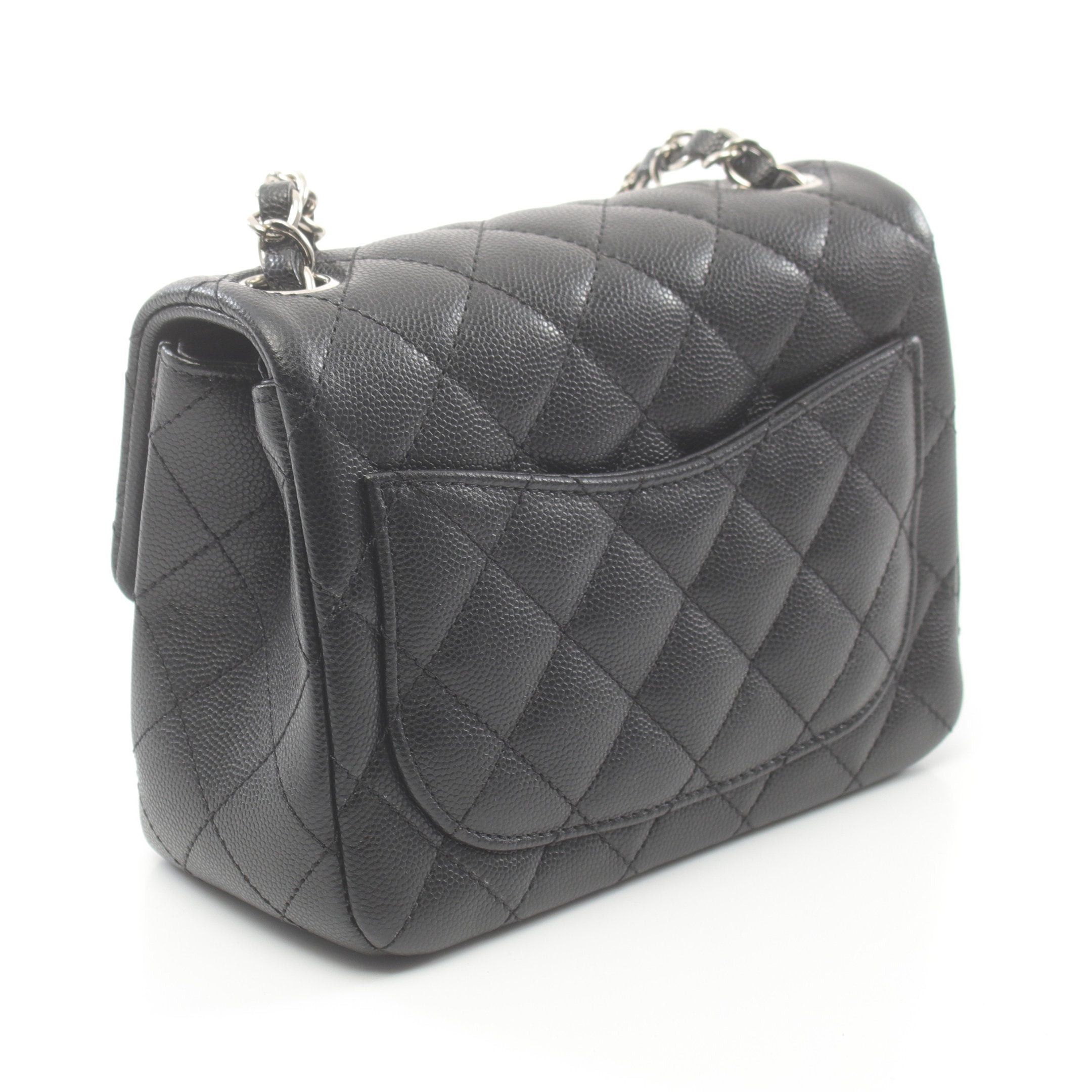 Chanel Chanel Mini Matelasse Chain Shoulder Bag Caviar Skin Black Silver Hardware Size ONE SIZE - 2 Thumbnail