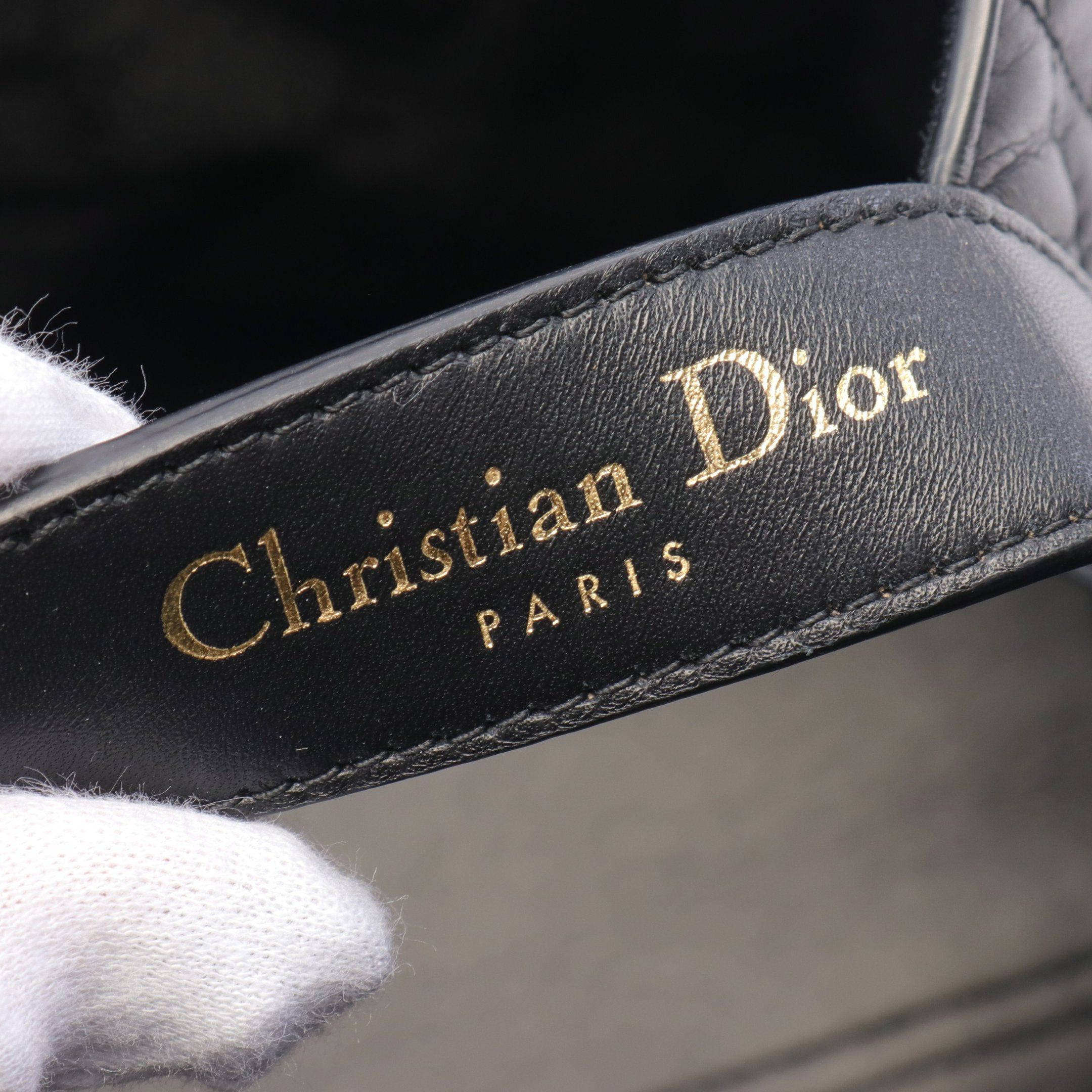 Dior Dior Toujours 2Jours Medium Macro Cannage Handbag Leather Black Size ONE SIZE - 4 Thumbnail
