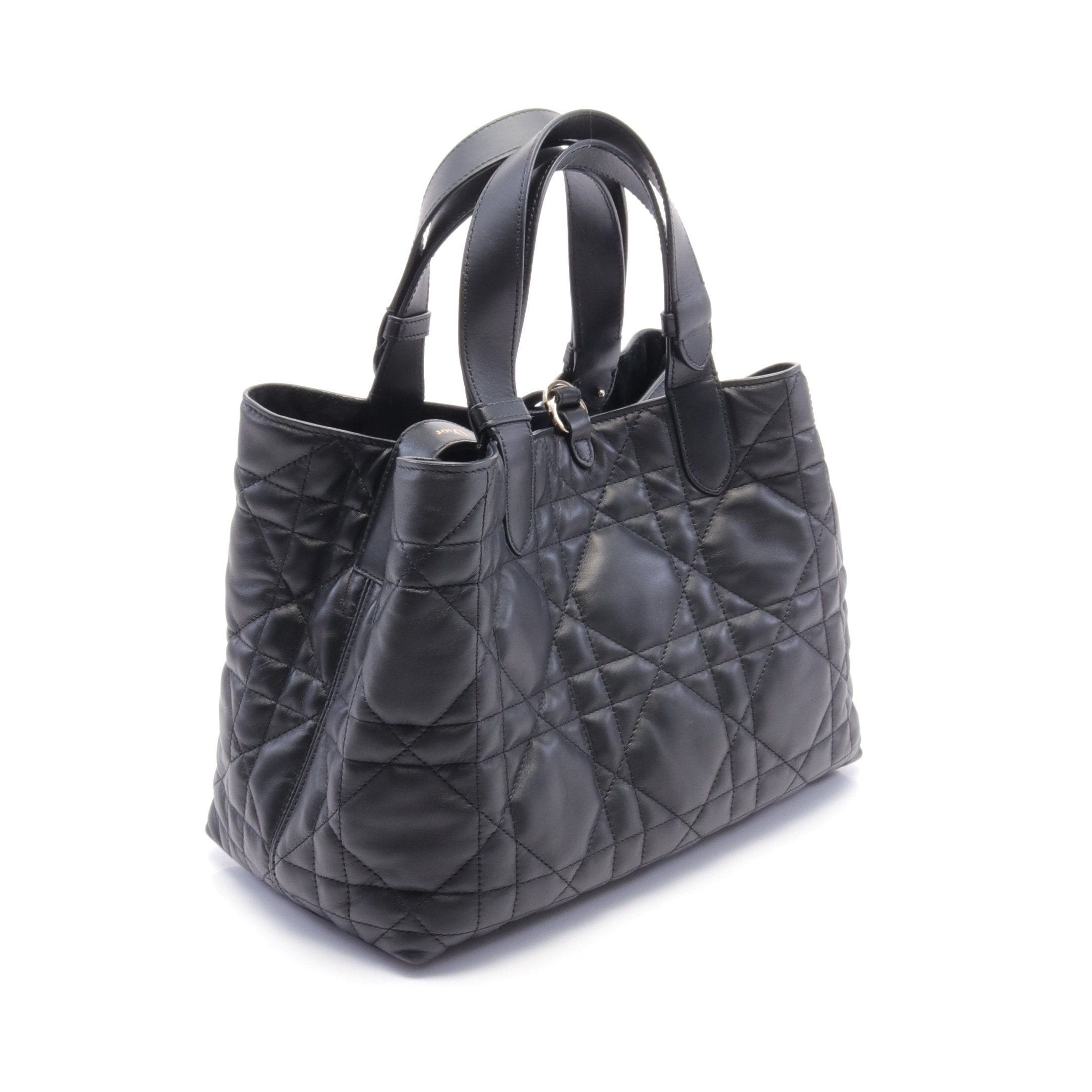 Dior Dior Toujours 2Jours Medium Macro Cannage Handbag Leather Black Size ONE SIZE - 2 Thumbnail