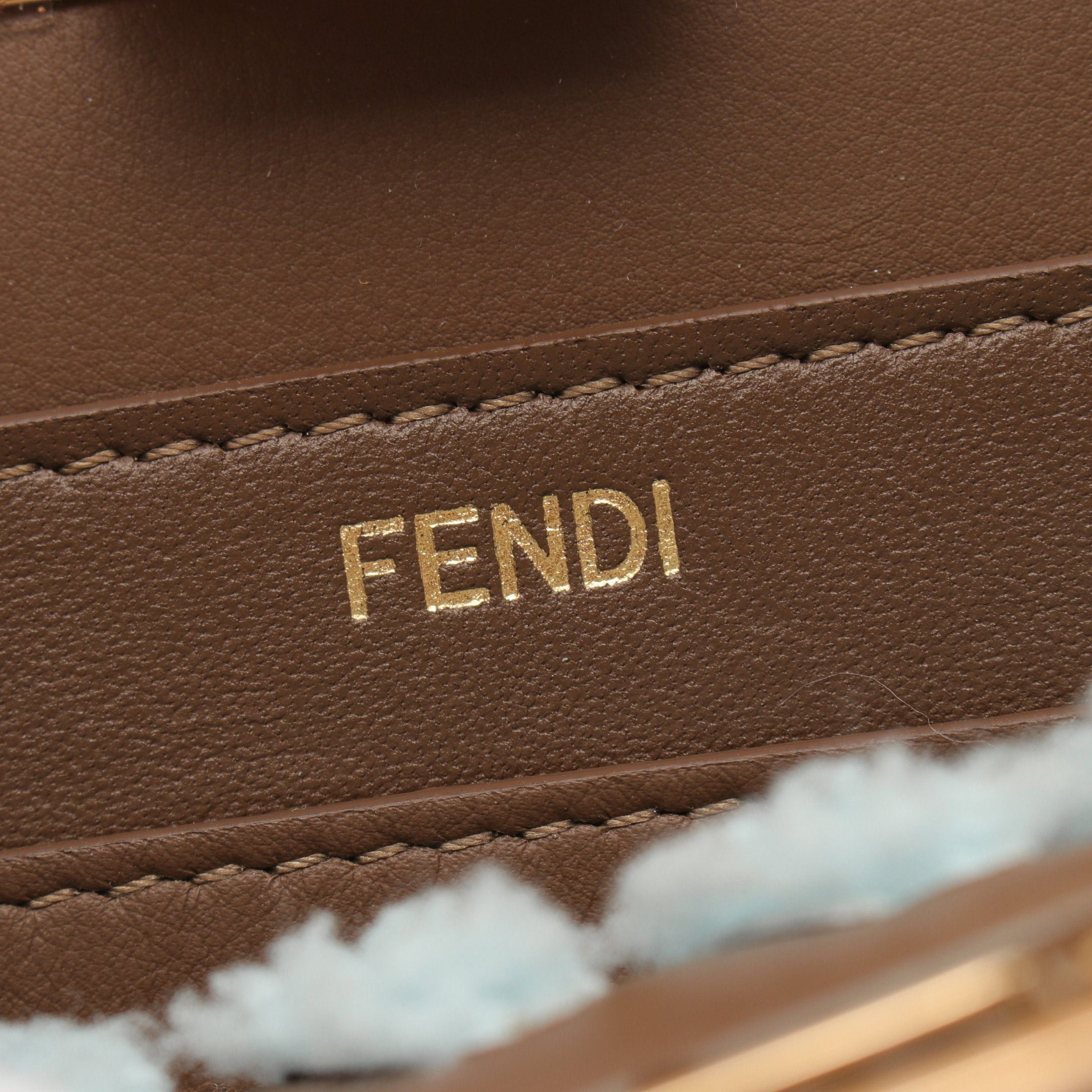 Fendi Fendi Peekaboo Isee U Small Selleria Handbag Fabric Leather Brown Light Blue Size ONE SIZE - 4 Thumbnail