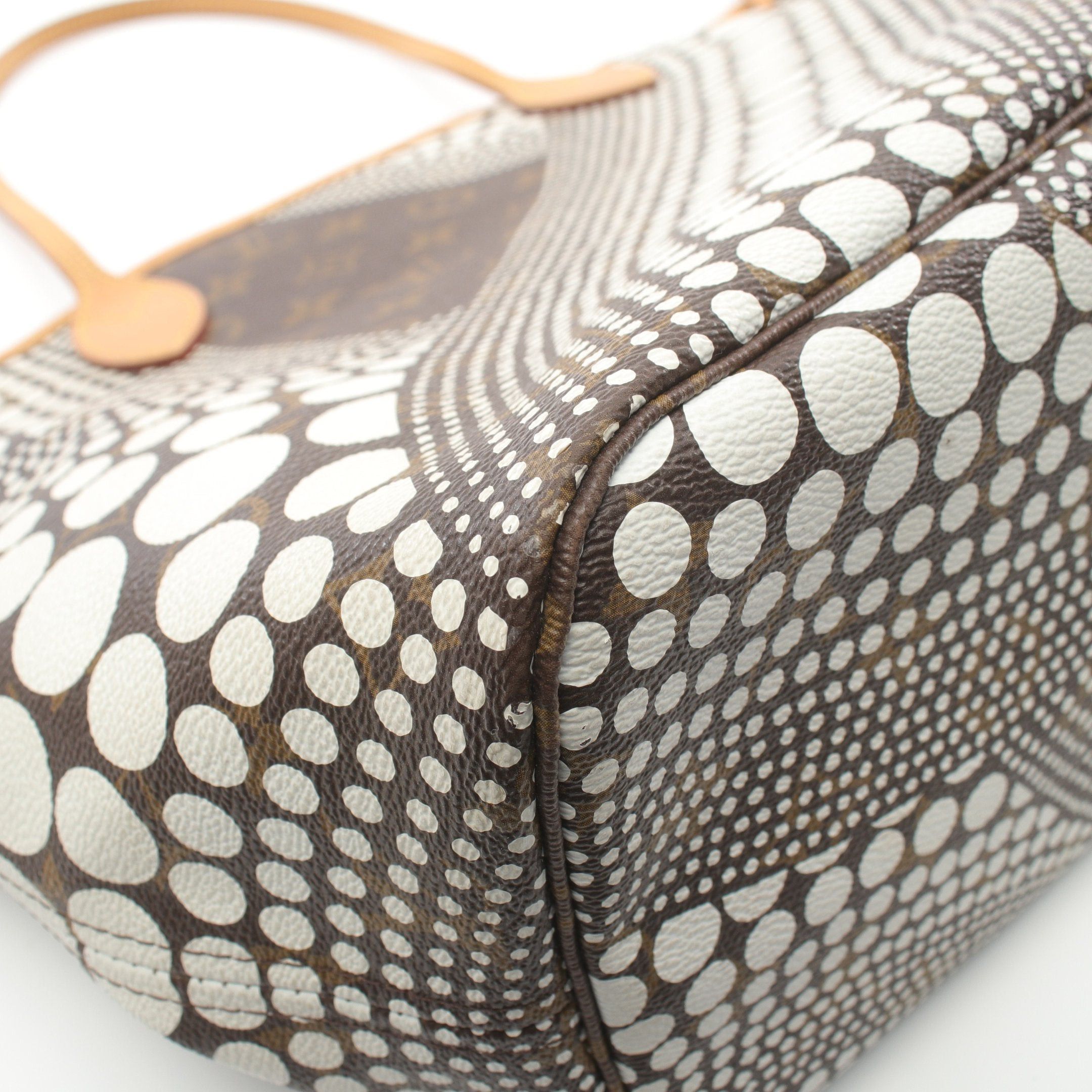 Louis Vuitton Louis Vuitton Neverfull Mm Monogram Wave Bron Shoulder Bag Tote Leather Brown White Yayoi Kusama Collaboration Size ONE SIZE - 7 Thumbnail