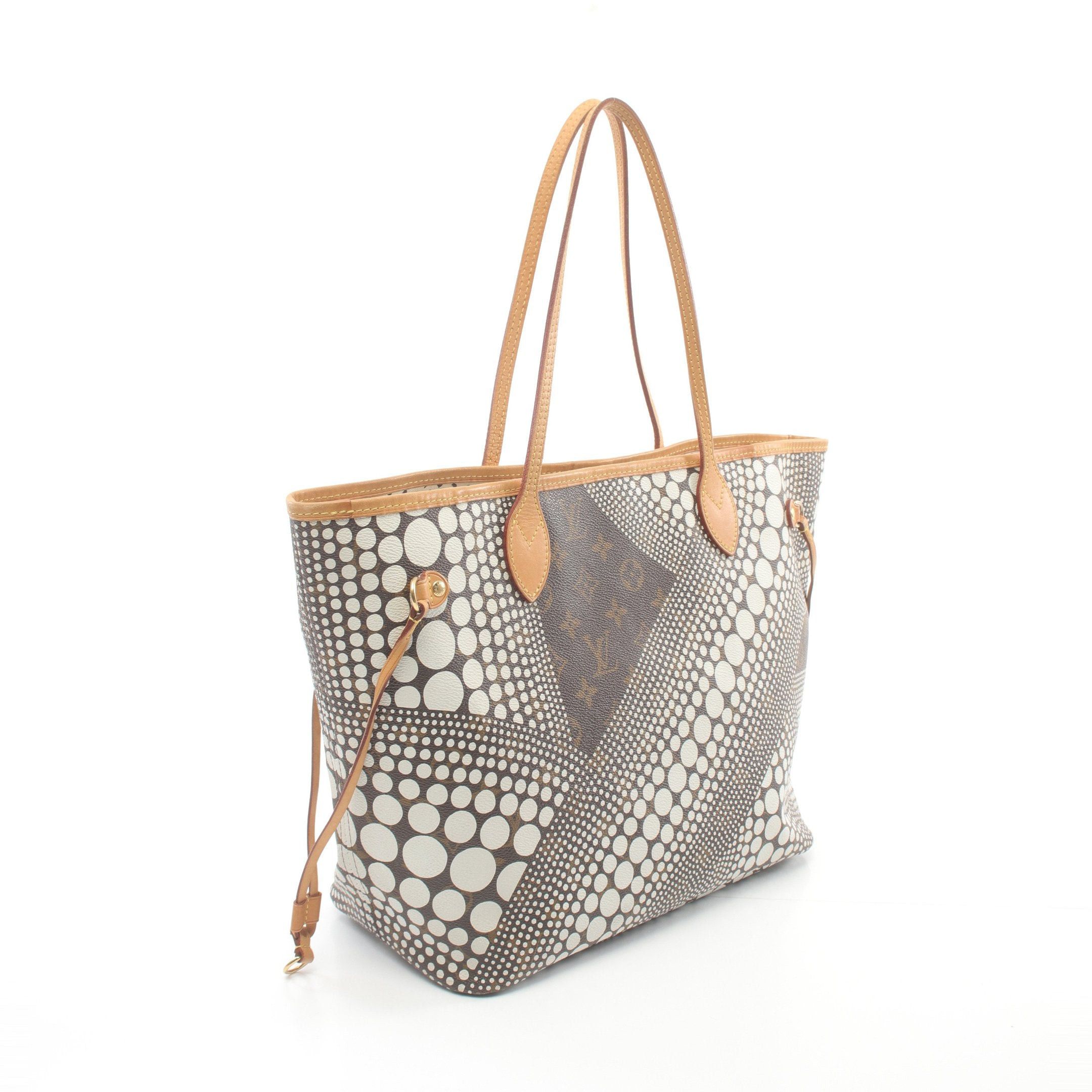 Louis Vuitton Louis Vuitton Neverfull Mm Monogram Wave Bron Shoulder Bag Tote Leather Brown White Yayoi Kusama Collaboration Size ONE SIZE - 2 Thumbnail