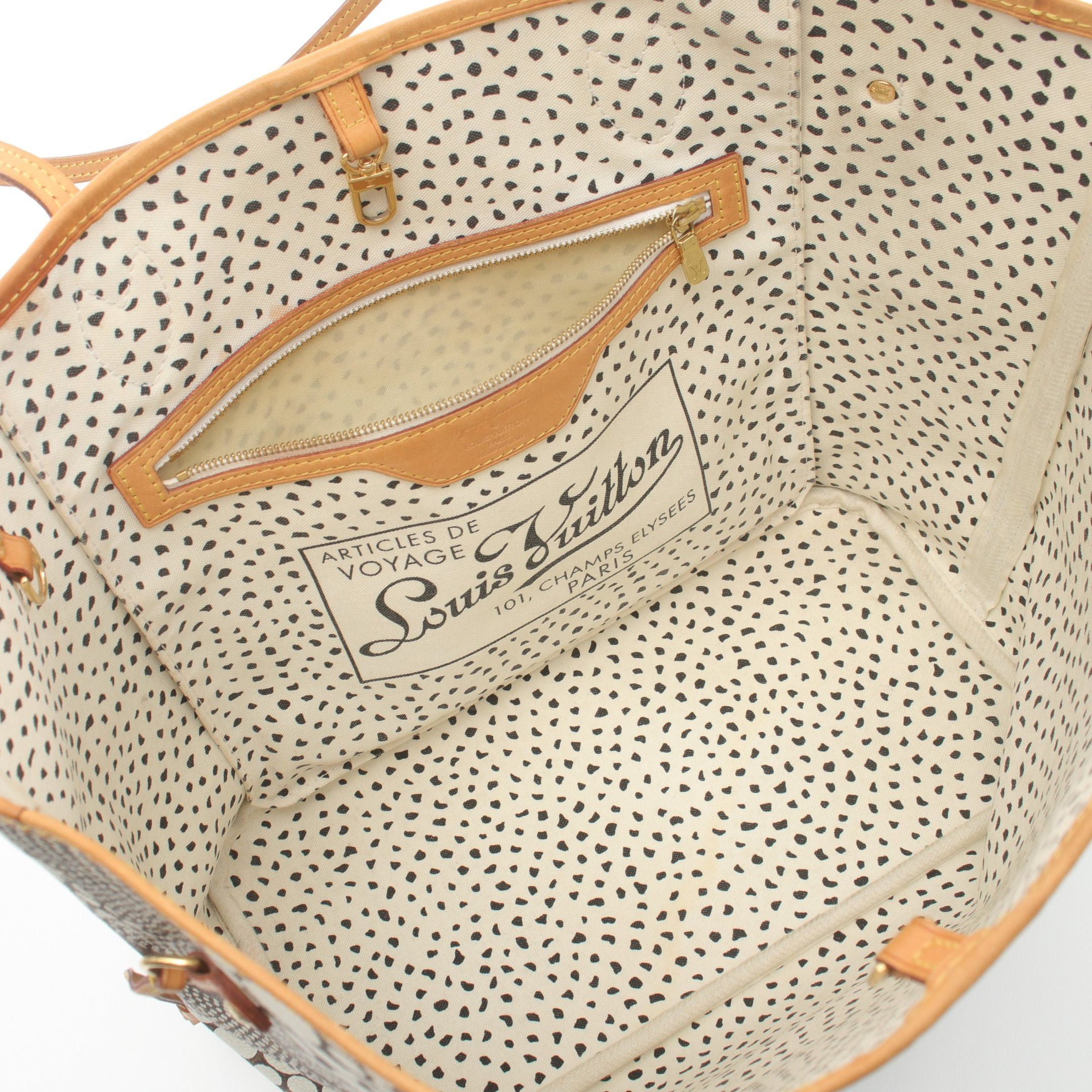 Louis Vuitton Louis Vuitton Neverfull Mm Monogram Wave Bron Shoulder Bag Tote Leather Brown White Yayoi Kusama Collaboration Size ONE SIZE - 3 Thumbnail