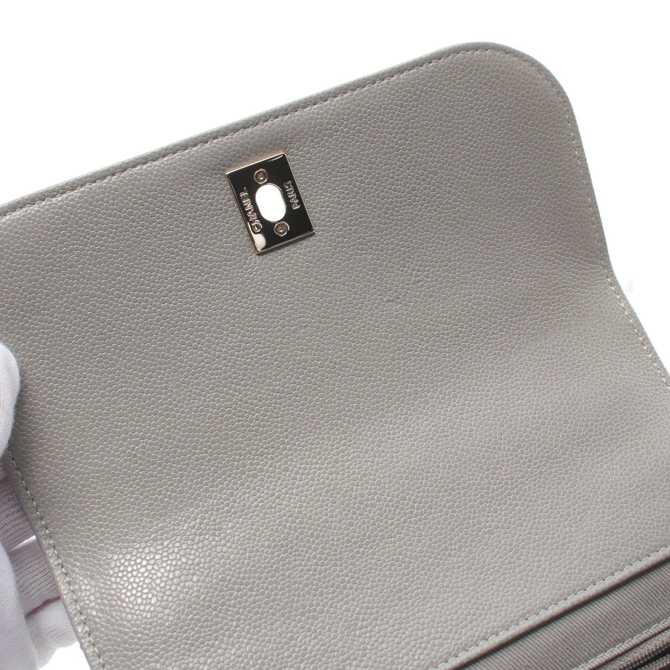 Chanel Chanel Mini Flap Bag Matelasse Chain Shoulder Caviar Skin Gray Gold Hardware Size ONE SIZE - 7 Thumbnail