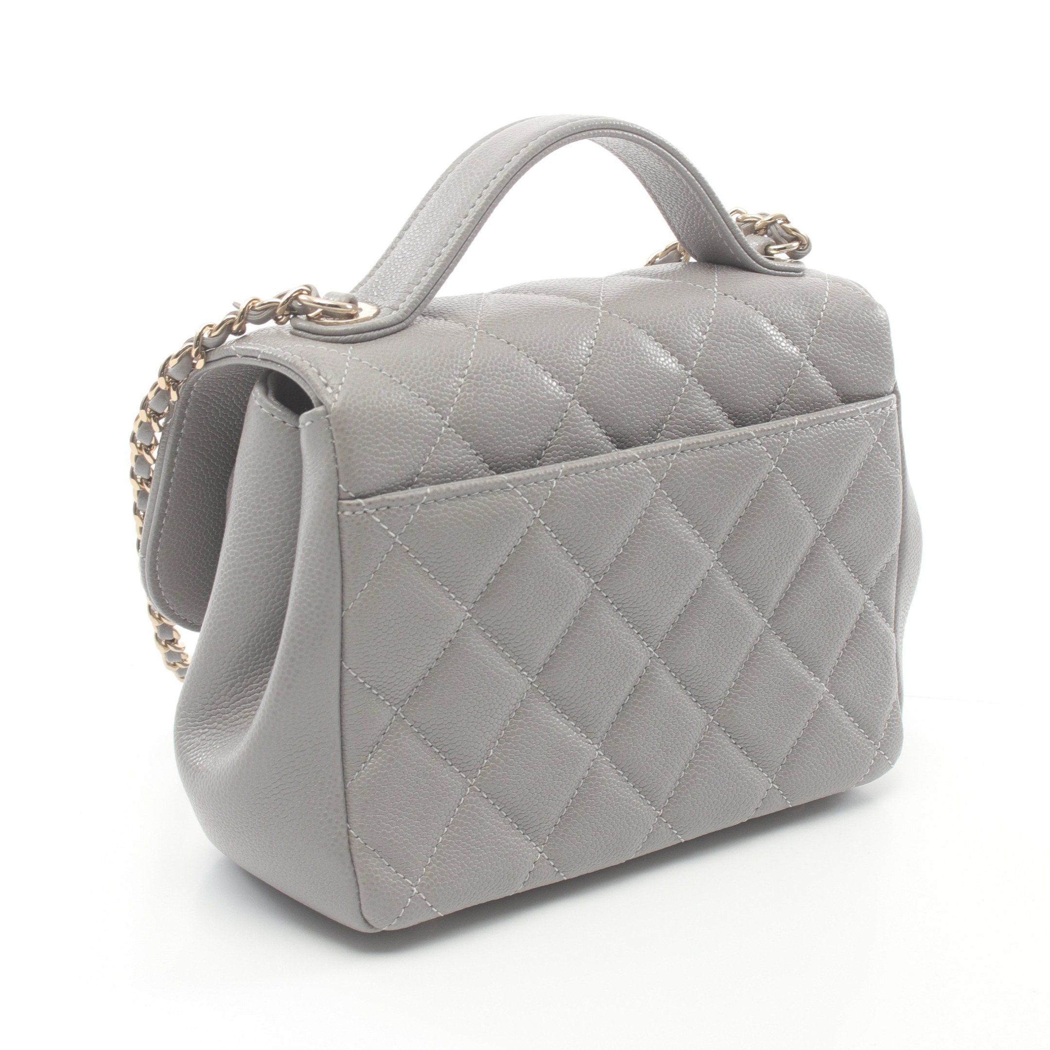 Chanel Chanel Mini Flap Bag Matelasse Chain Shoulder Caviar Skin Gray Gold Hardware Size ONE SIZE - 2 Thumbnail