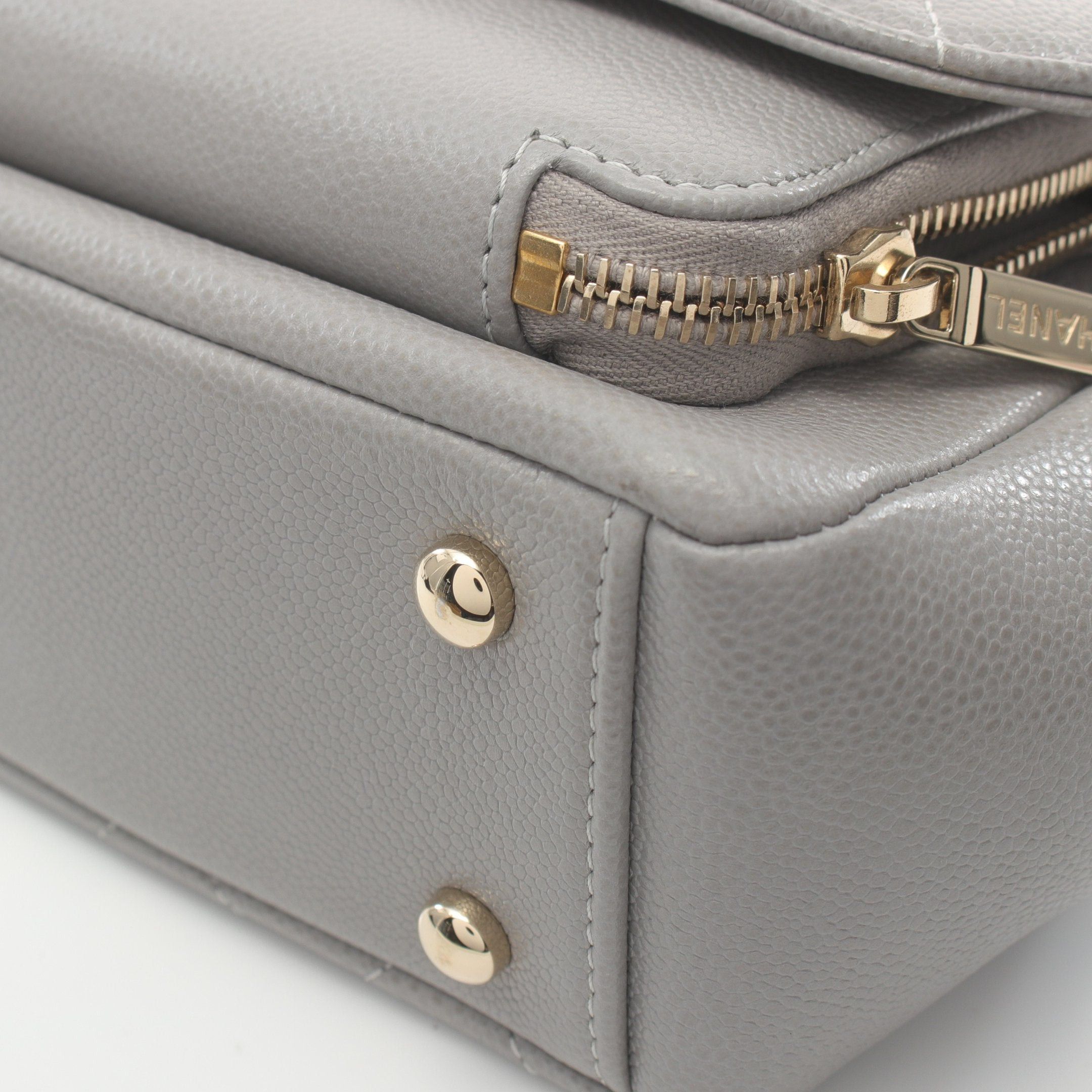 Chanel Chanel Mini Flap Bag Matelasse Chain Shoulder Caviar Skin Gray Gold Hardware Size ONE SIZE - 6 Thumbnail