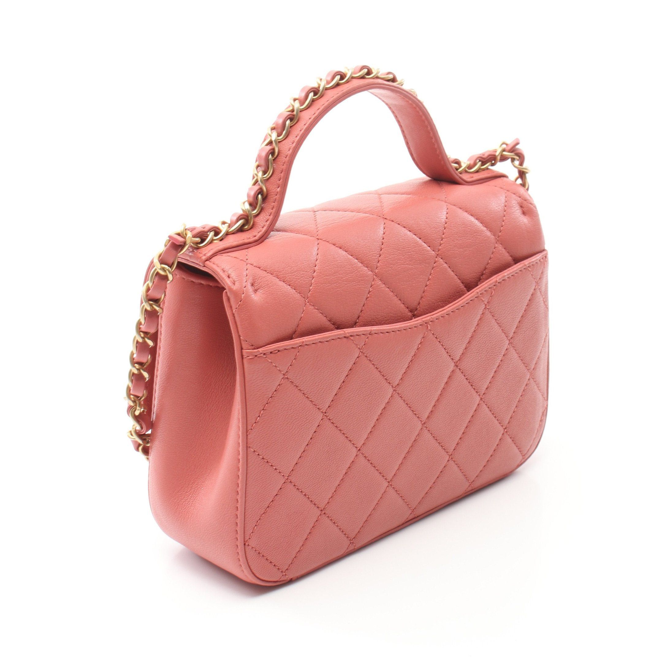 Chanel Chanel Chanel19 Matelasse Chain Shoulder Bag Lambskin Coral Pink Gold Hardware Size ONE SIZE - 2 Thumbnail
