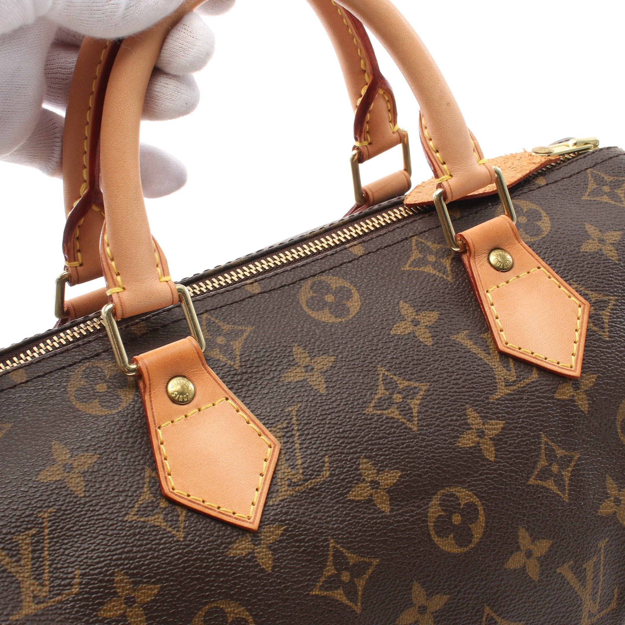 Louis Vuitton Louis Vuitton Speedy 30 Monogram Handbag Leather Brown Size ONE SIZE - 8 Thumbnail