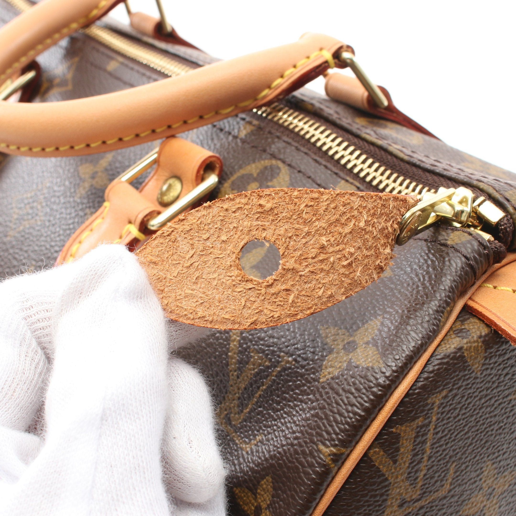 Louis Vuitton Louis Vuitton Speedy 30 Monogram Handbag Leather Brown Size ONE SIZE - 6 Thumbnail