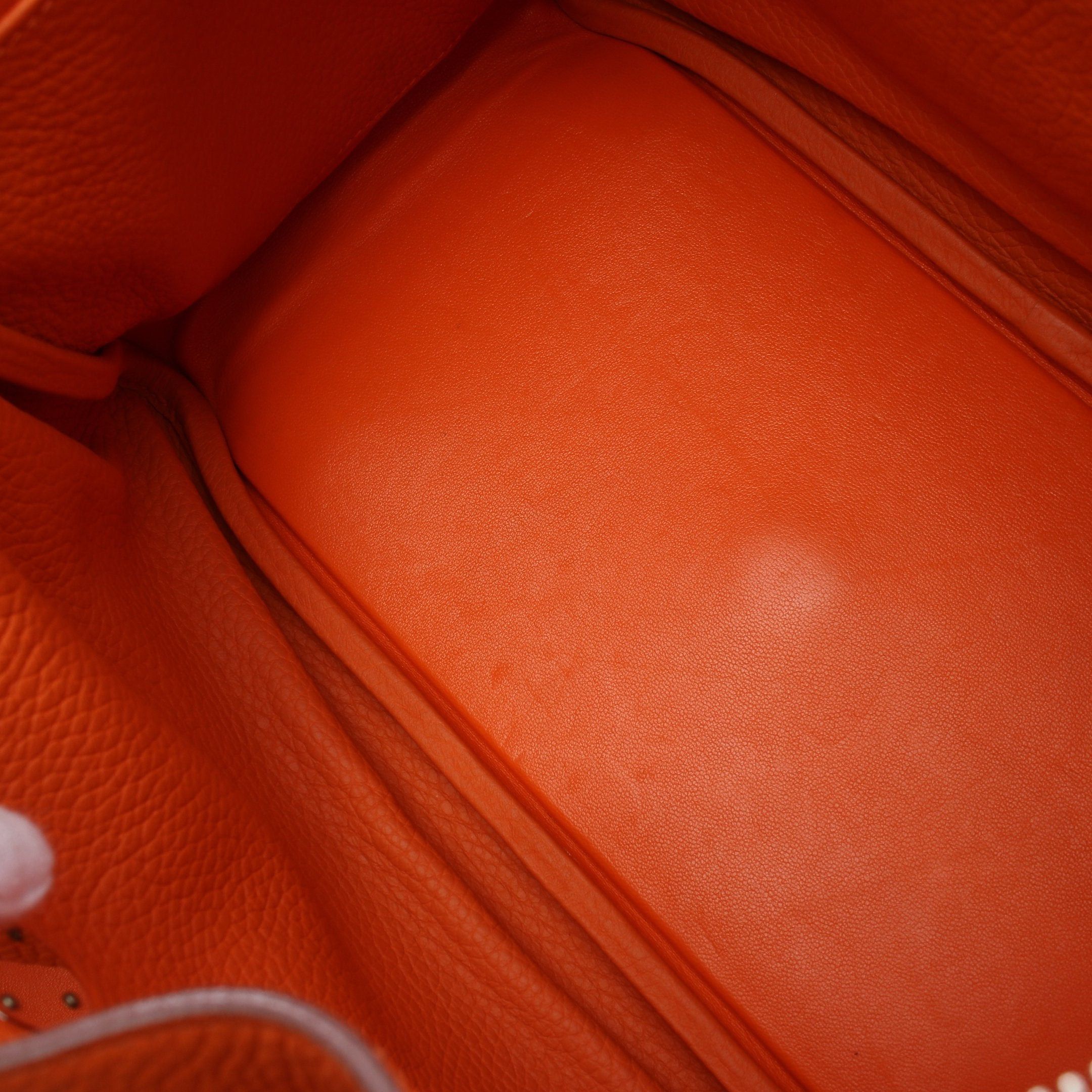 Hermes Hermes Lindy 30 Shoulder Bag Clemence Leather Orange Silver Hardware □O Stamp Size ONE SIZE - 10 Thumbnail