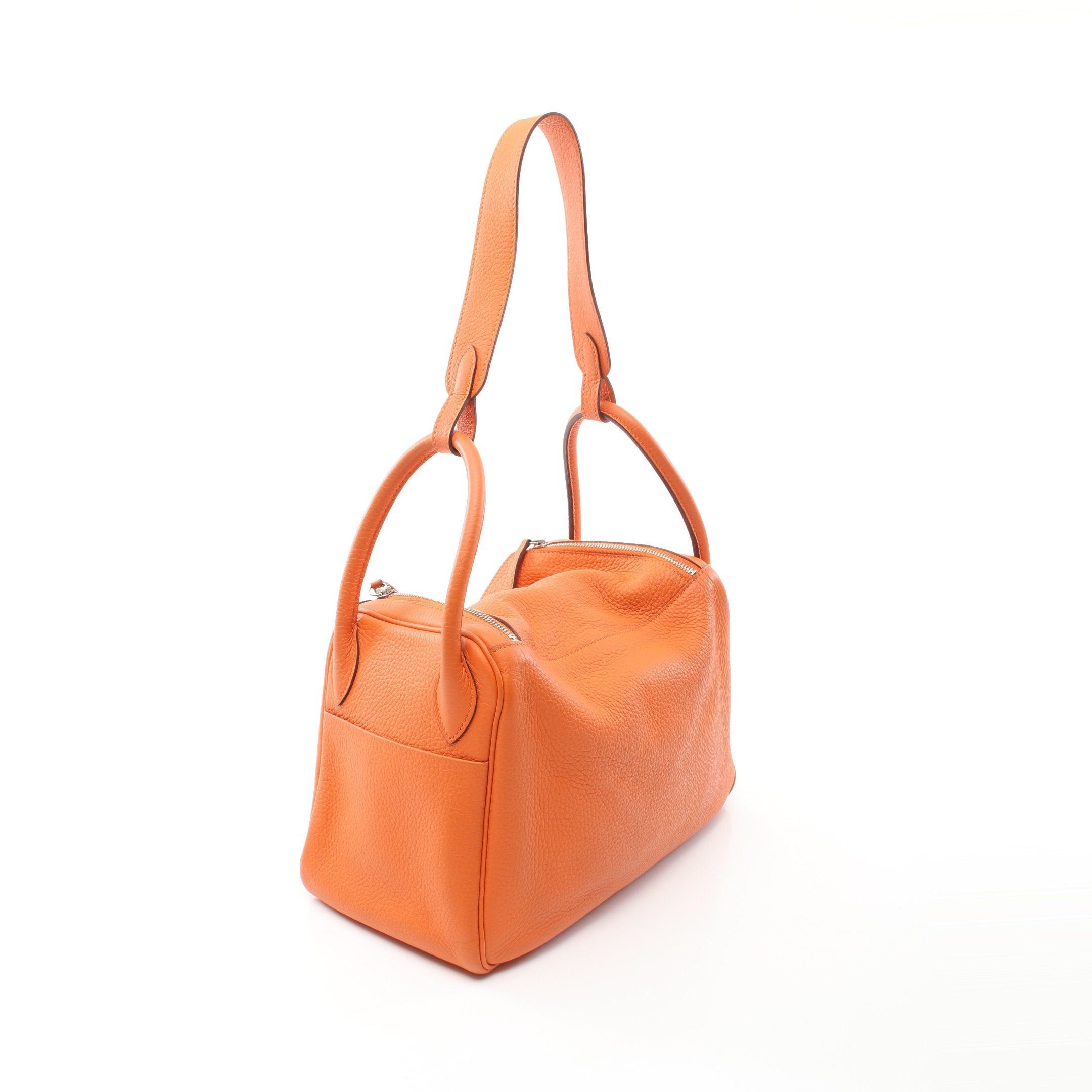 Hermes Hermes Lindy 30 Shoulder Bag Clemence Leather Orange Silver Hardware □O Stamp Size ONE SIZE - 2 Thumbnail
