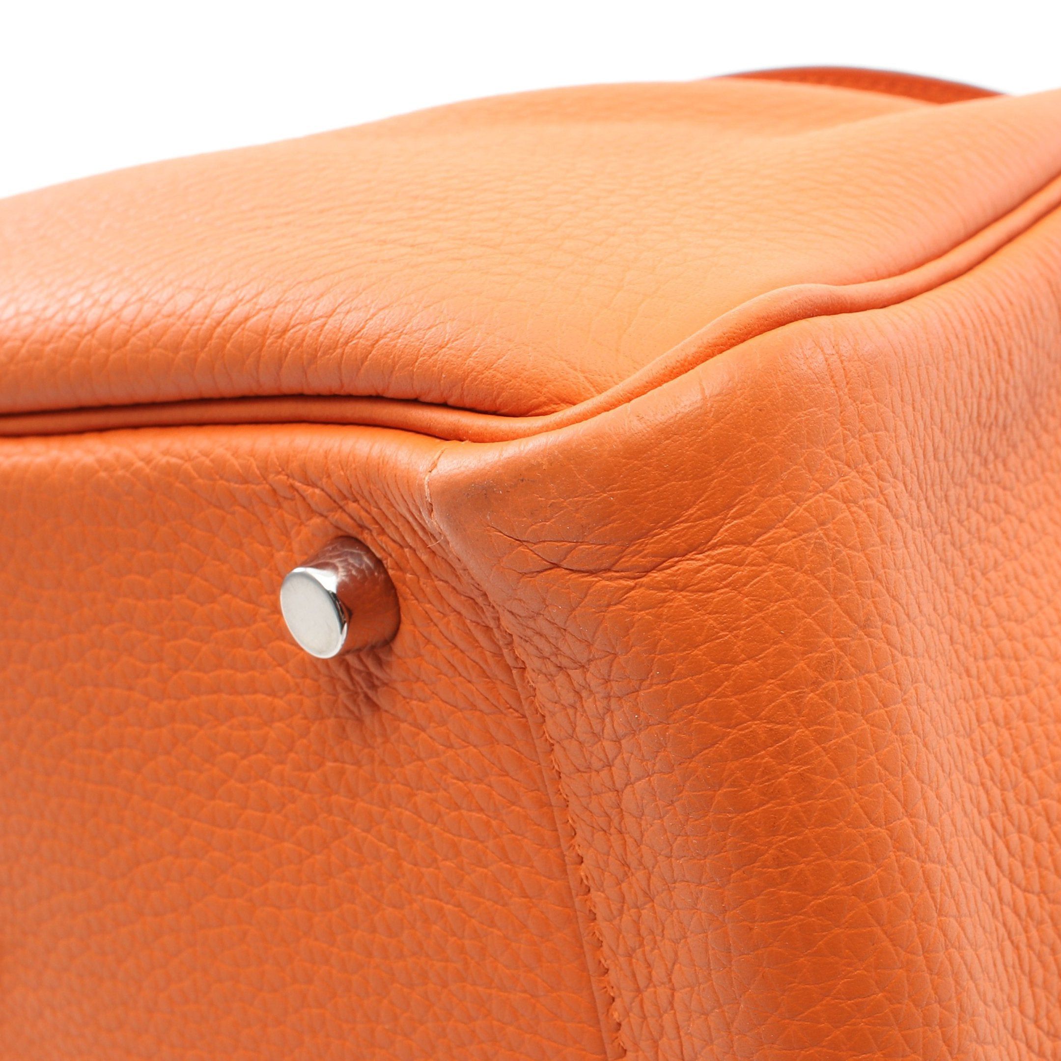Hermes Hermes Lindy 30 Shoulder Bag Clemence Leather Orange Silver Hardware □O Stamp Size ONE SIZE - 6 Thumbnail